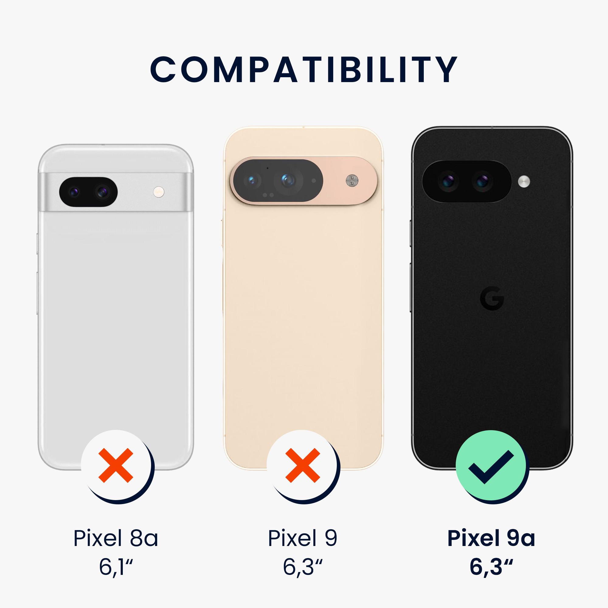 3x fólie na displej kwmobile pro Google Pixel 9a - transparentní