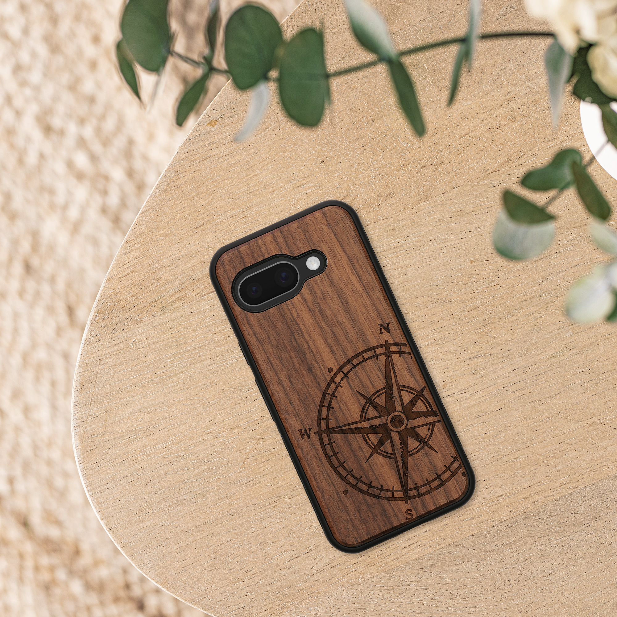 Dřevěný kryt kwmobile pro Google Pixel 9a - tmavě hnědá