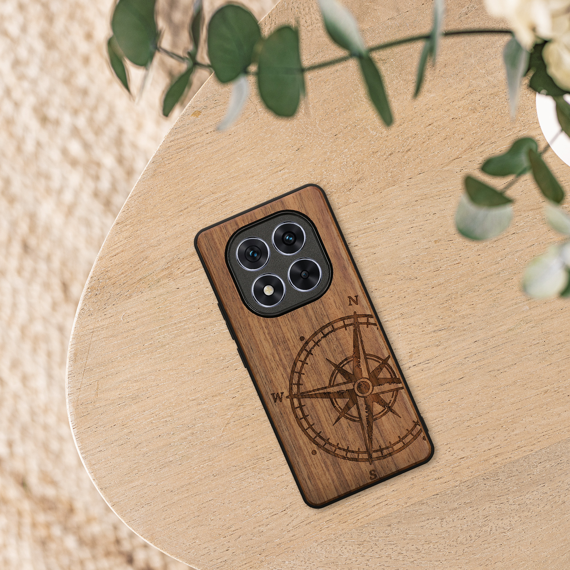 Dřevěný kryt Xiaomi Redmi Note 14 Pro 5G TPU nárazník tmavě hnědá kwmobile
