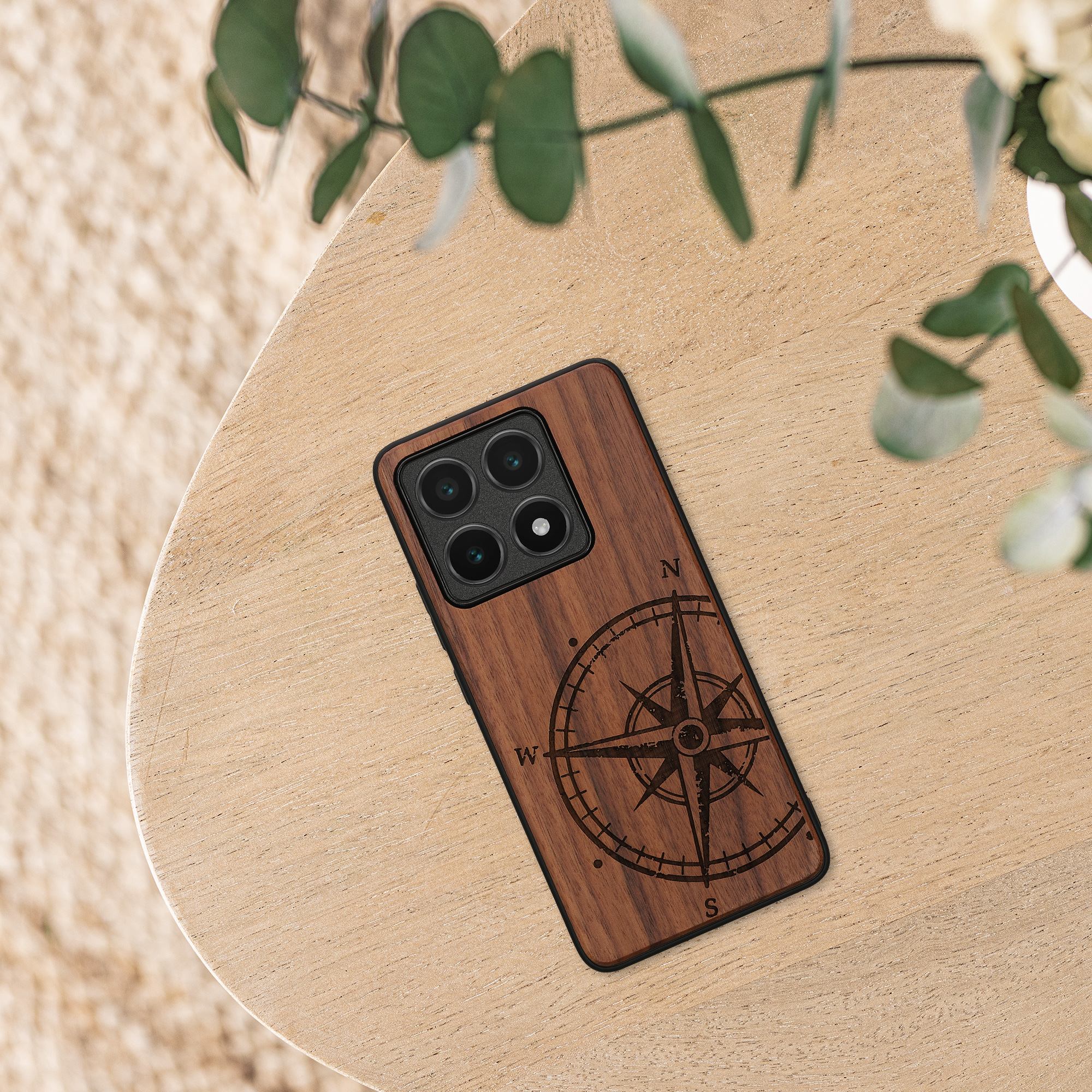 Kryt na mobil Xiaomi 14T kwmobile Wood Case tmavě hnědá