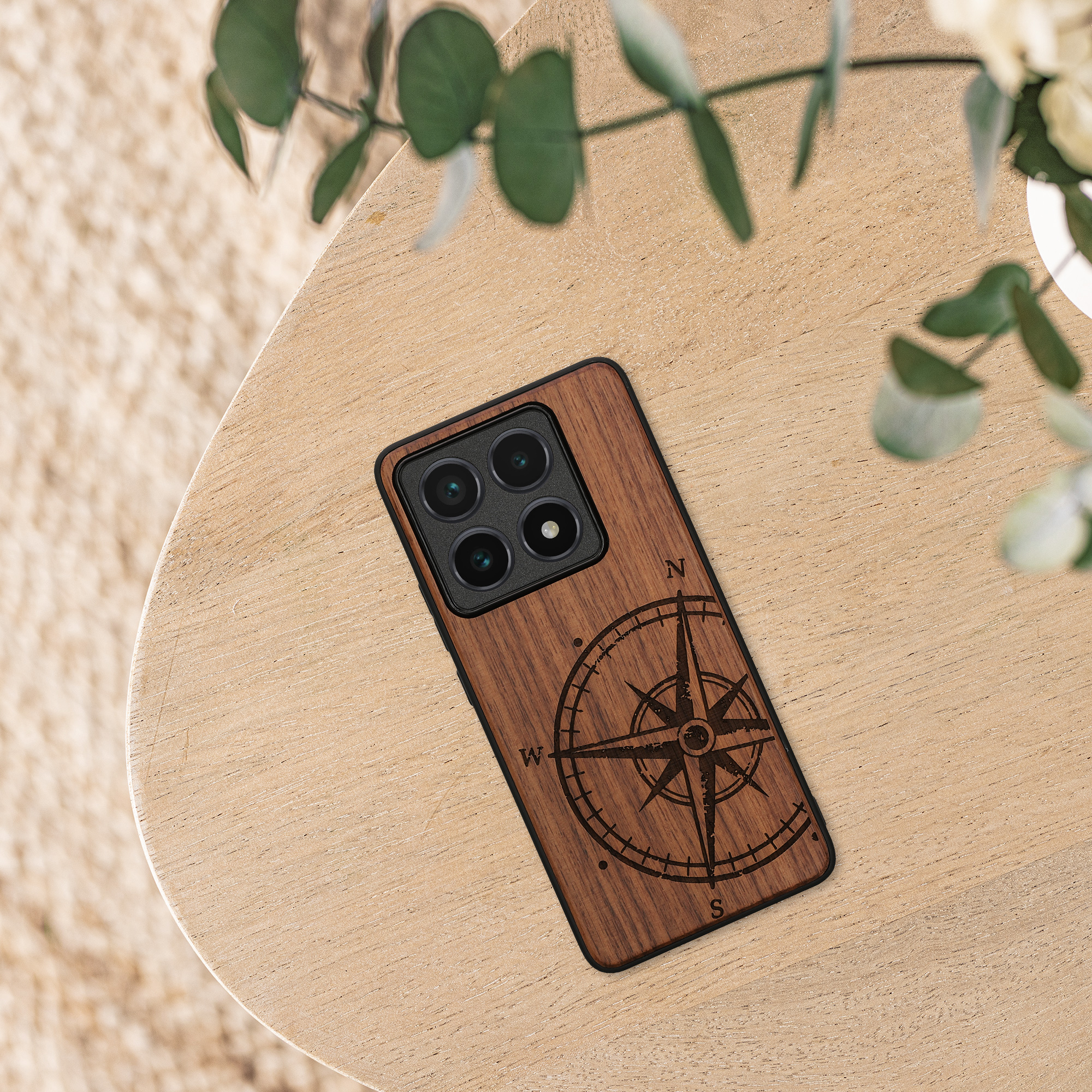 Kryt na mobil Xiaomi 14T Pro kwmobile Wood Case tmavě hnědá