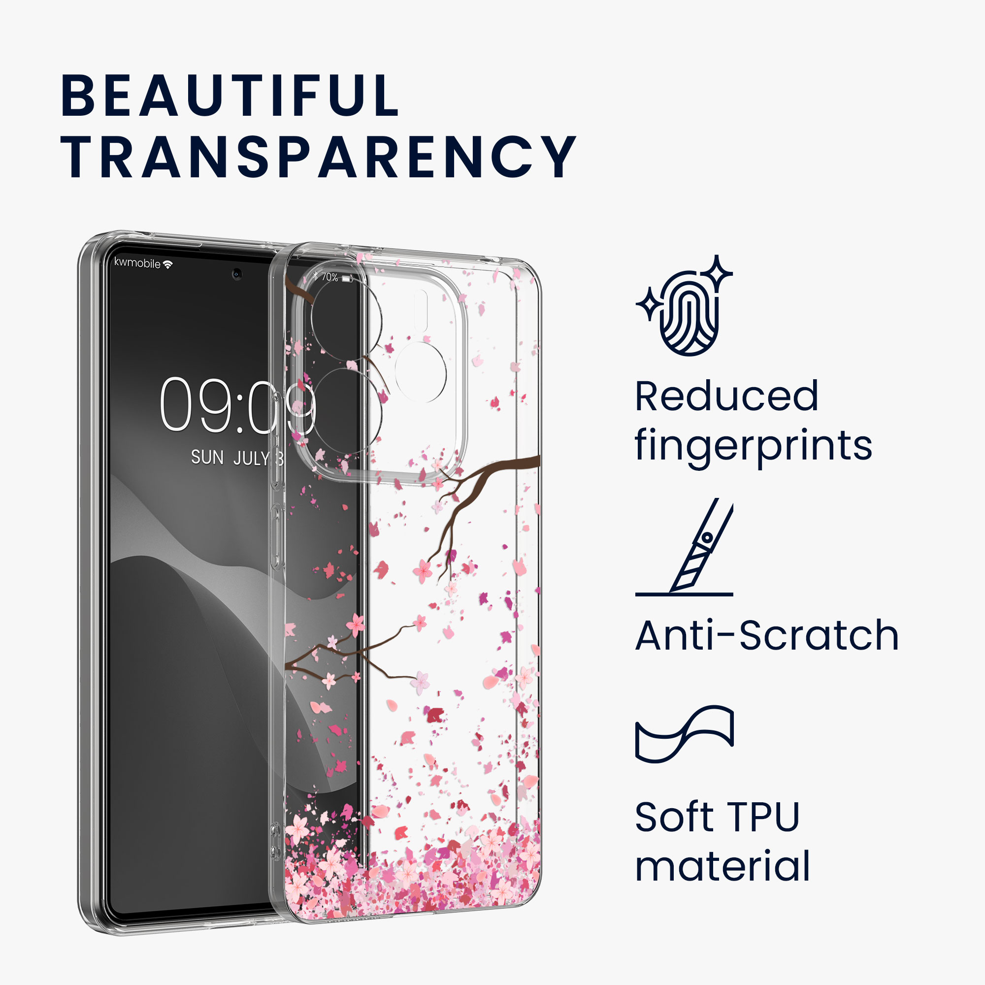 Průhledný kryt Xiaomi Redmi Note 14 5G (Not for 4G) sada ochranné sklo kwmobile