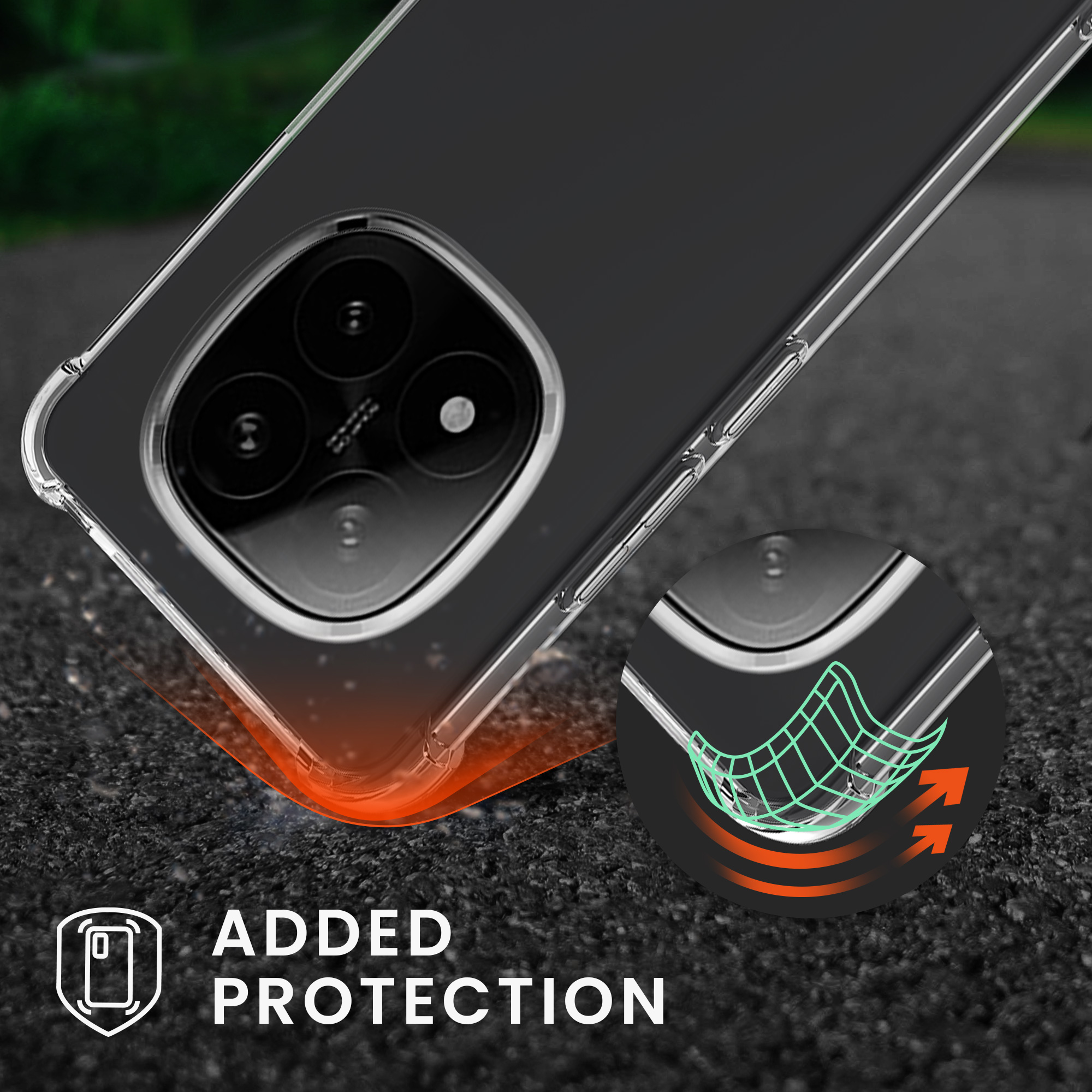 Kryt Xiaomi Redmi Note 14 Pro 5G crossbody popruh průhledná kwmobile