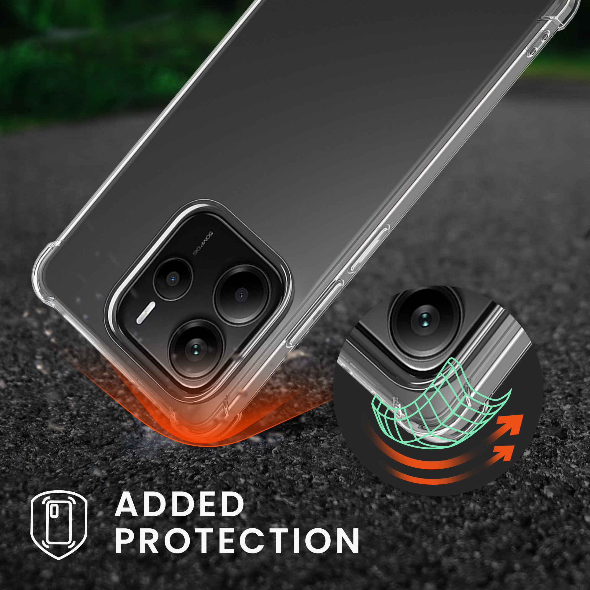 Kryt Xiaomi Redmi Note 14 5G (Not for 4G) crossbody popruh průhledná kwmobile