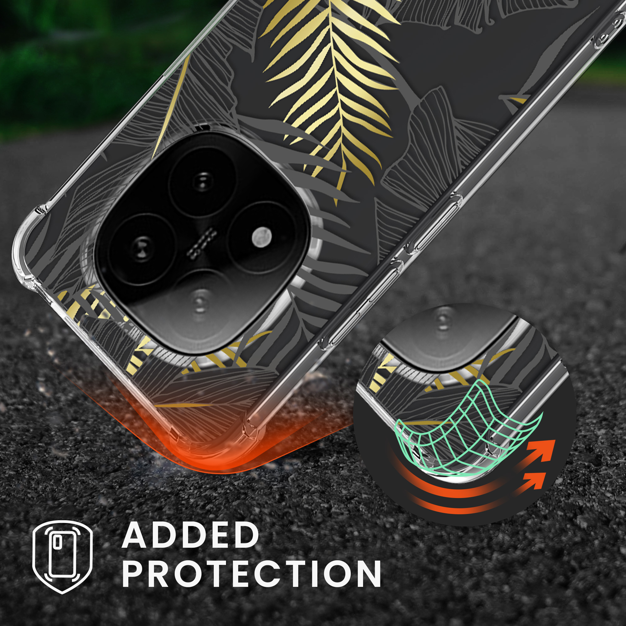 Kryt Xiaomi Redmi Note 14 Pro 5G crossbody popruh průhledná kwmobile