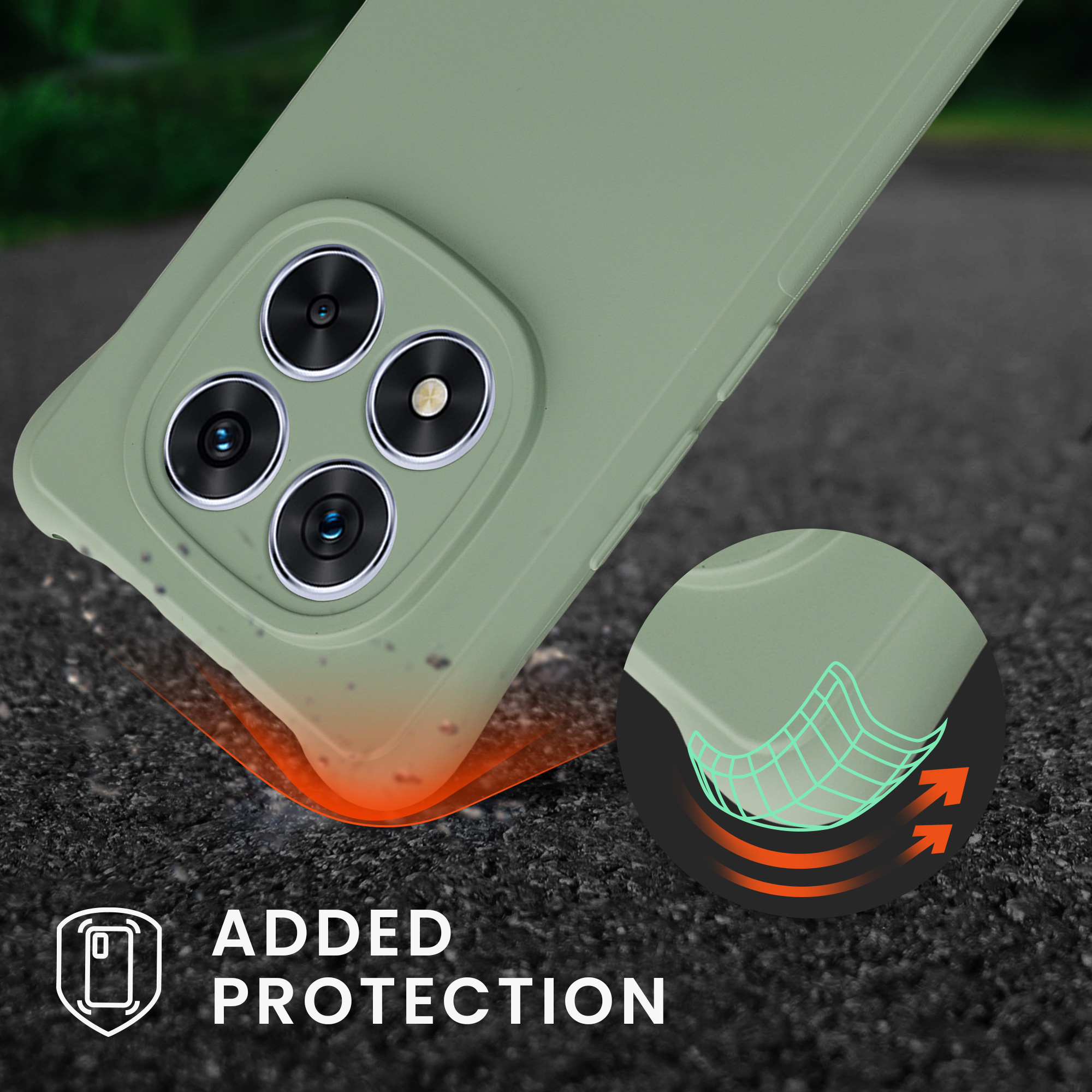 Kryt Xiaomi Redmi Note 14 Pro+ 5G crossbody popruh TPU šedozelená kwmobile