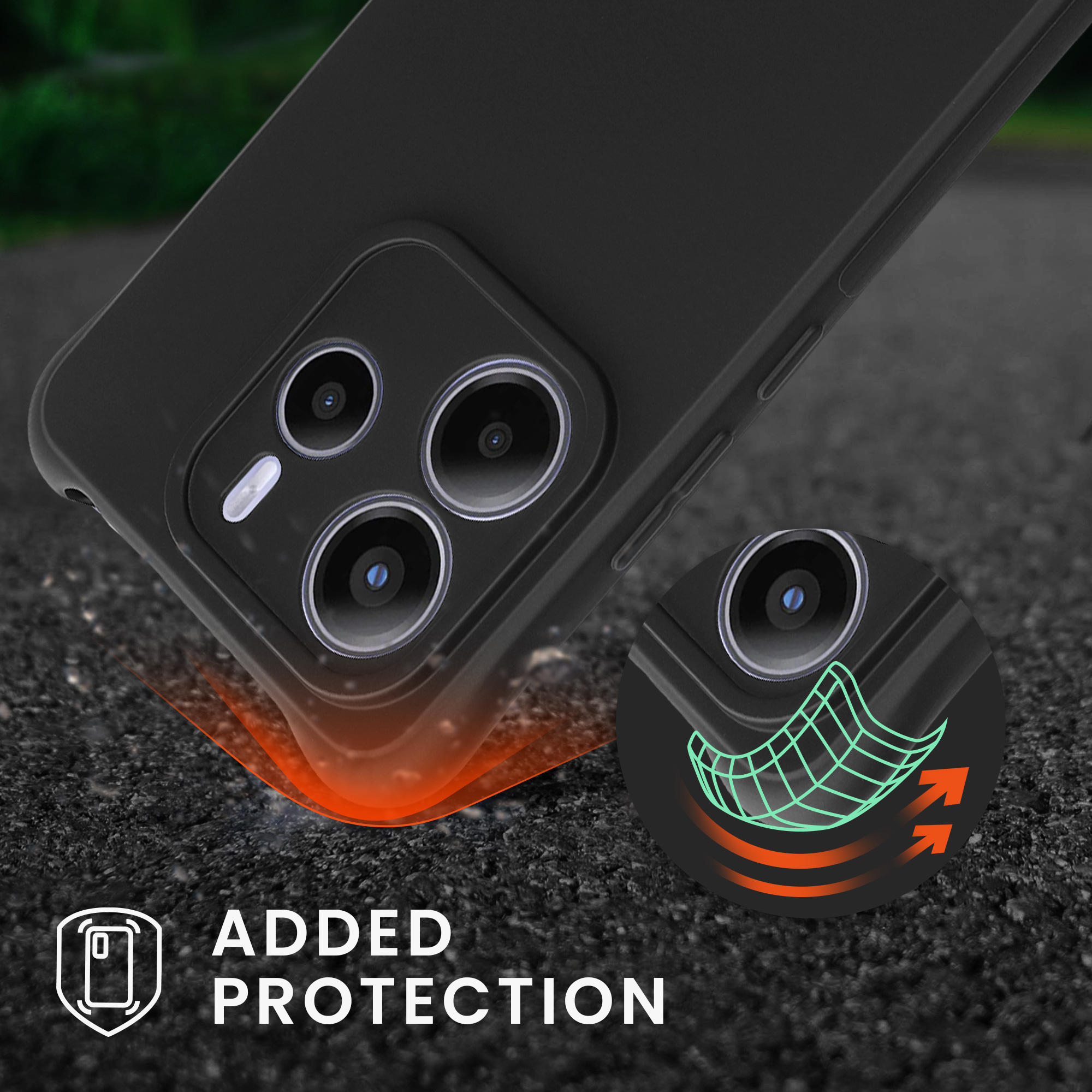 Kryt Xiaomi Redmi Note 14 5G (Not for 4G) crossbody popruh TPU černá matná kwmobile