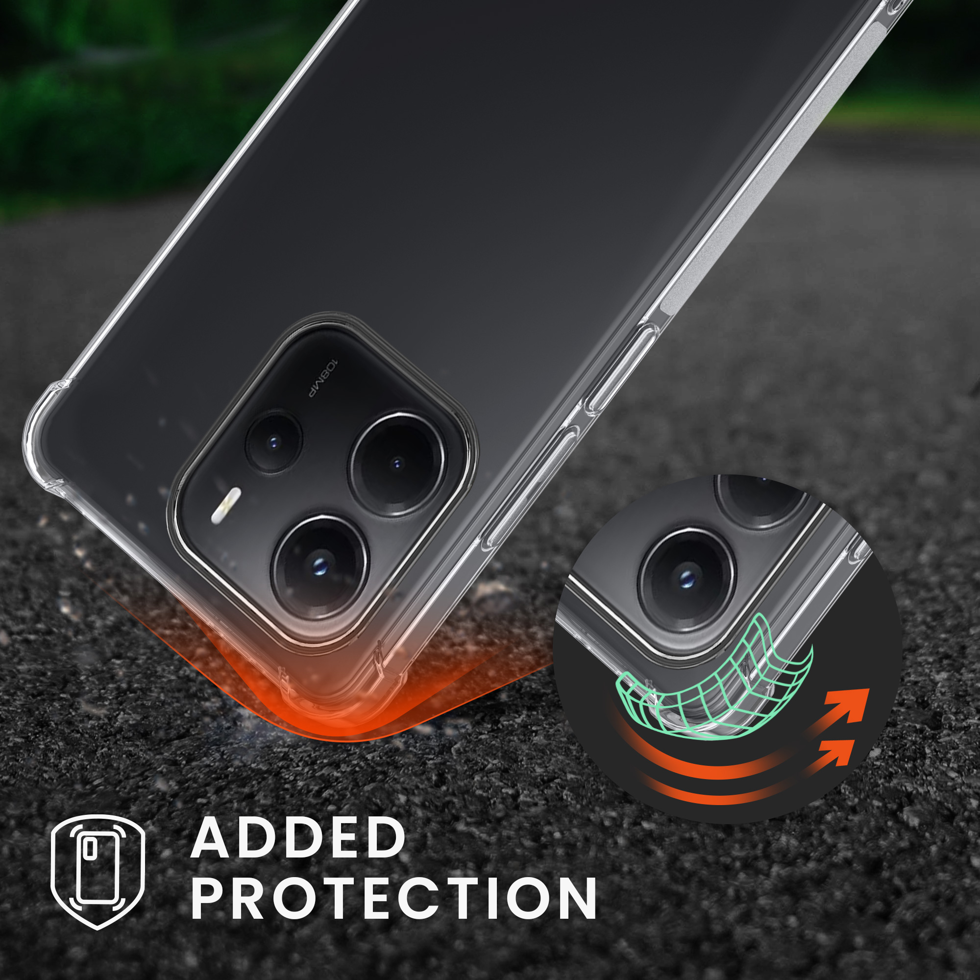 Kryt Xiaomi Redmi Note 14 4G (Not for 5G) crossbody popruh průhledná kwmobile