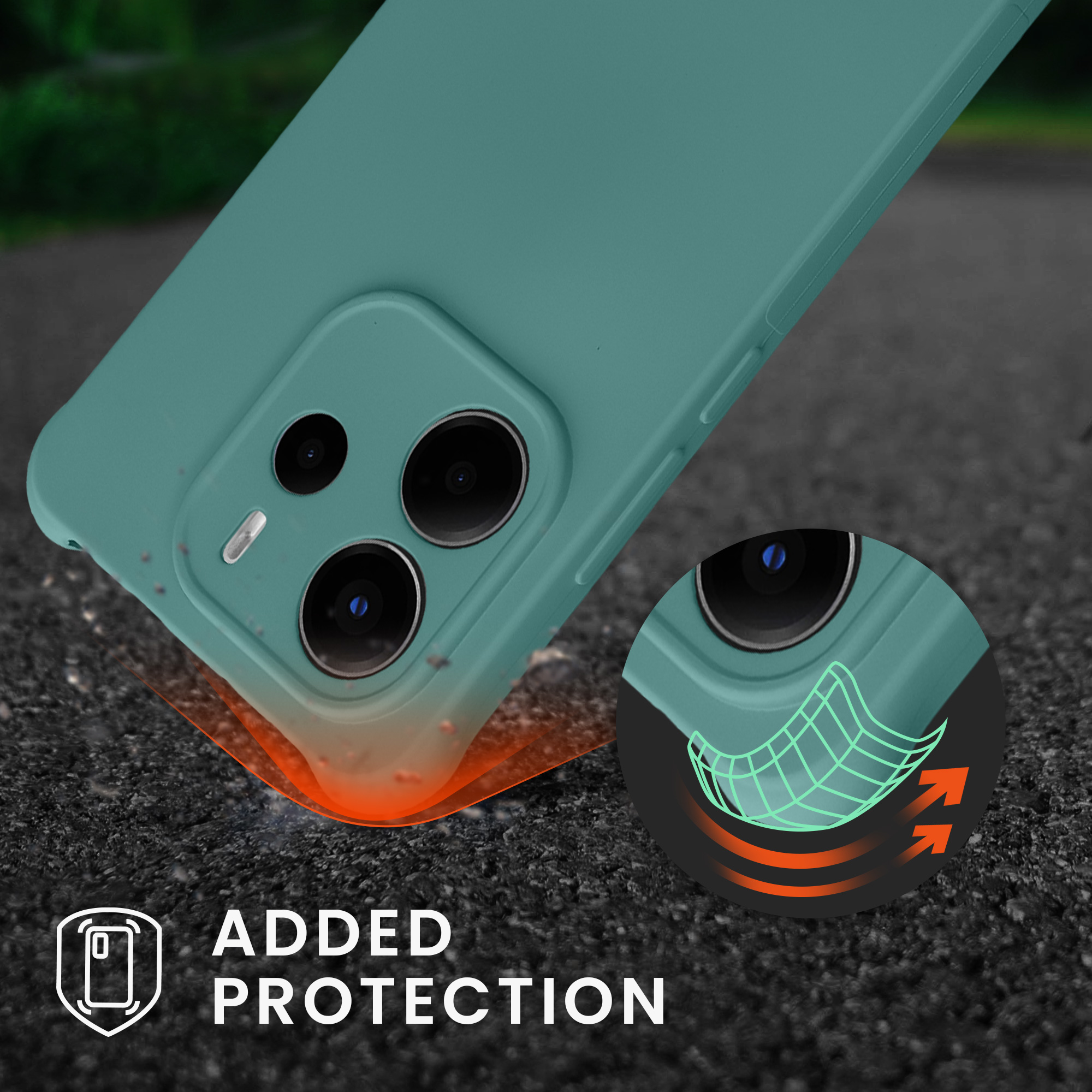 Kryt Xiaomi Redmi Note 14 4G (Not for 5G) crossbody popruh TPU Petrol kwmobile