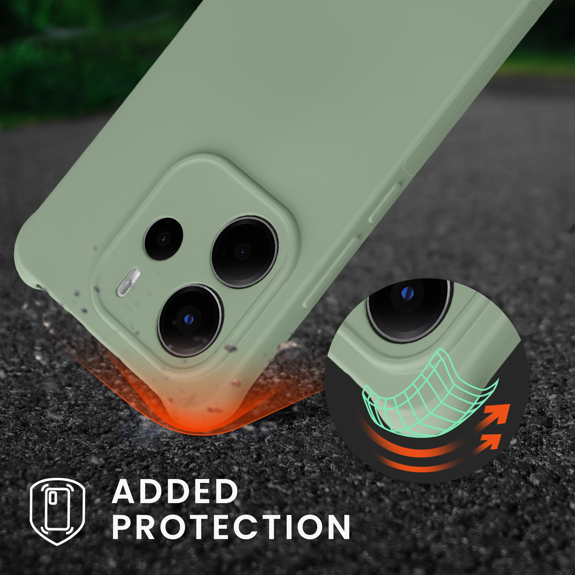 Kryt Xiaomi Redmi Note 14 4G (Not for 5G) crossbody popruh TPU šedozelená kwmobile