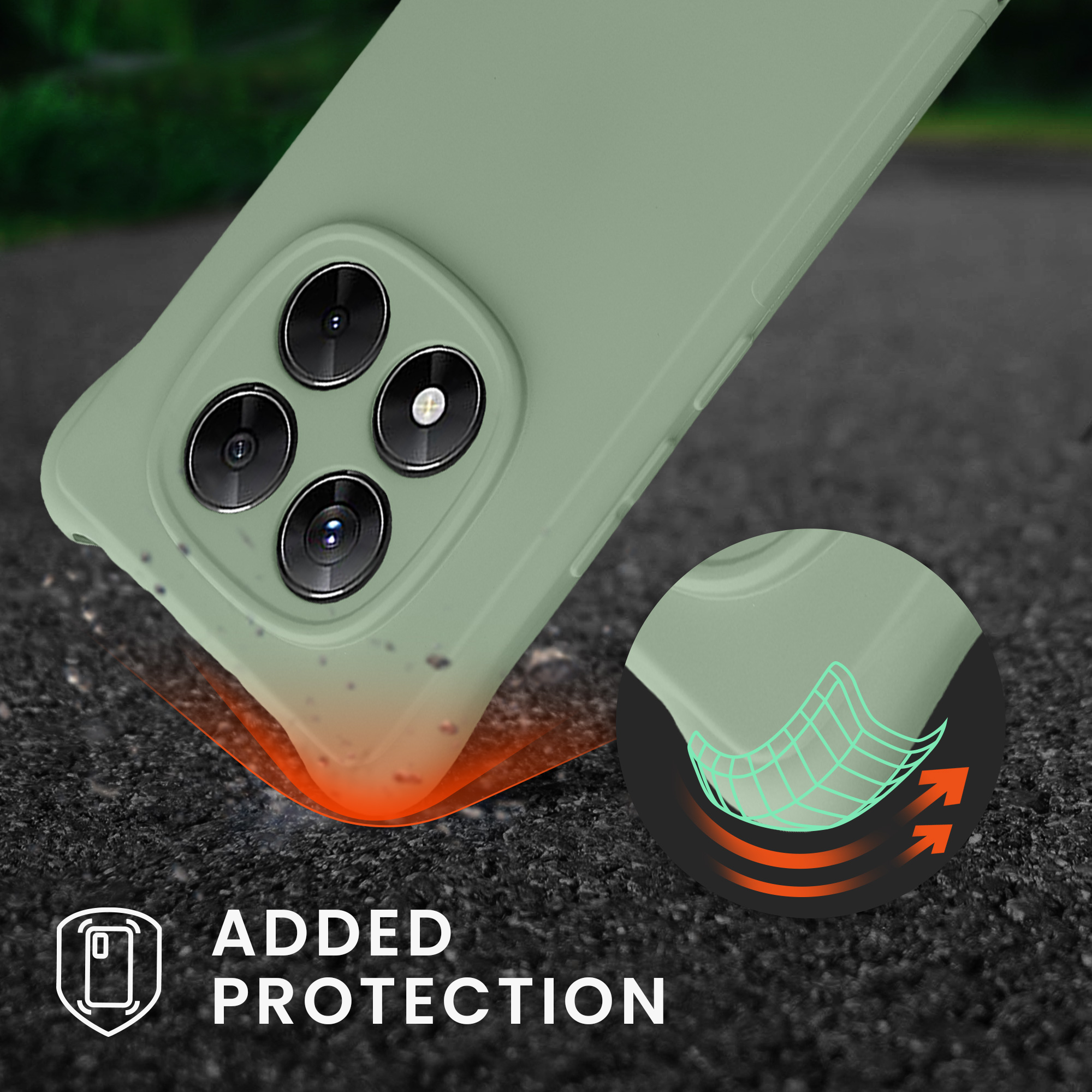 Kryt Xiaomi Redmi Note 14 Pro 4G crossbody popruh TPU šedozelená kwmobile