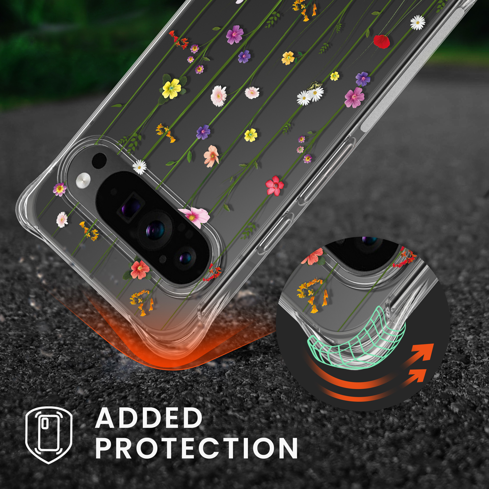 Crossbody pouzdro na mobil Google Pixel 10 Case Strap kwmobile - Wildflower Vines vícebarevn...