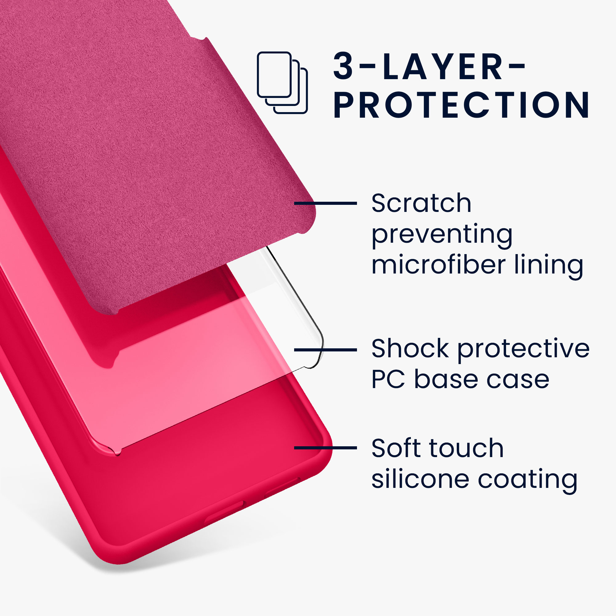 Silikonový kryt kwmobile pro Google Pixel 10 Pro XL - neonově růžová