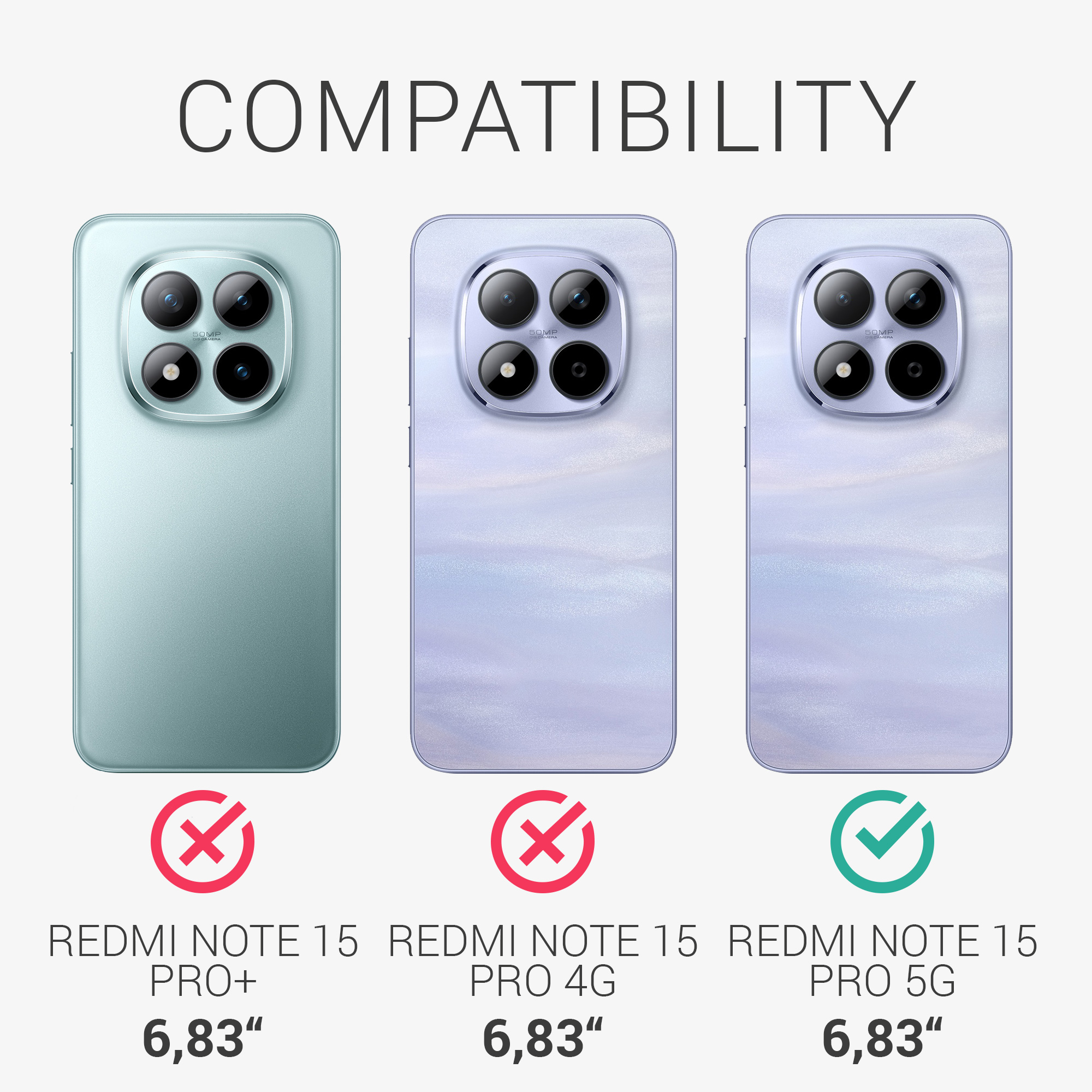 Ochranná fólie kwmobile pro Xiaomi Redmi Note 15 Pro 5G - matná