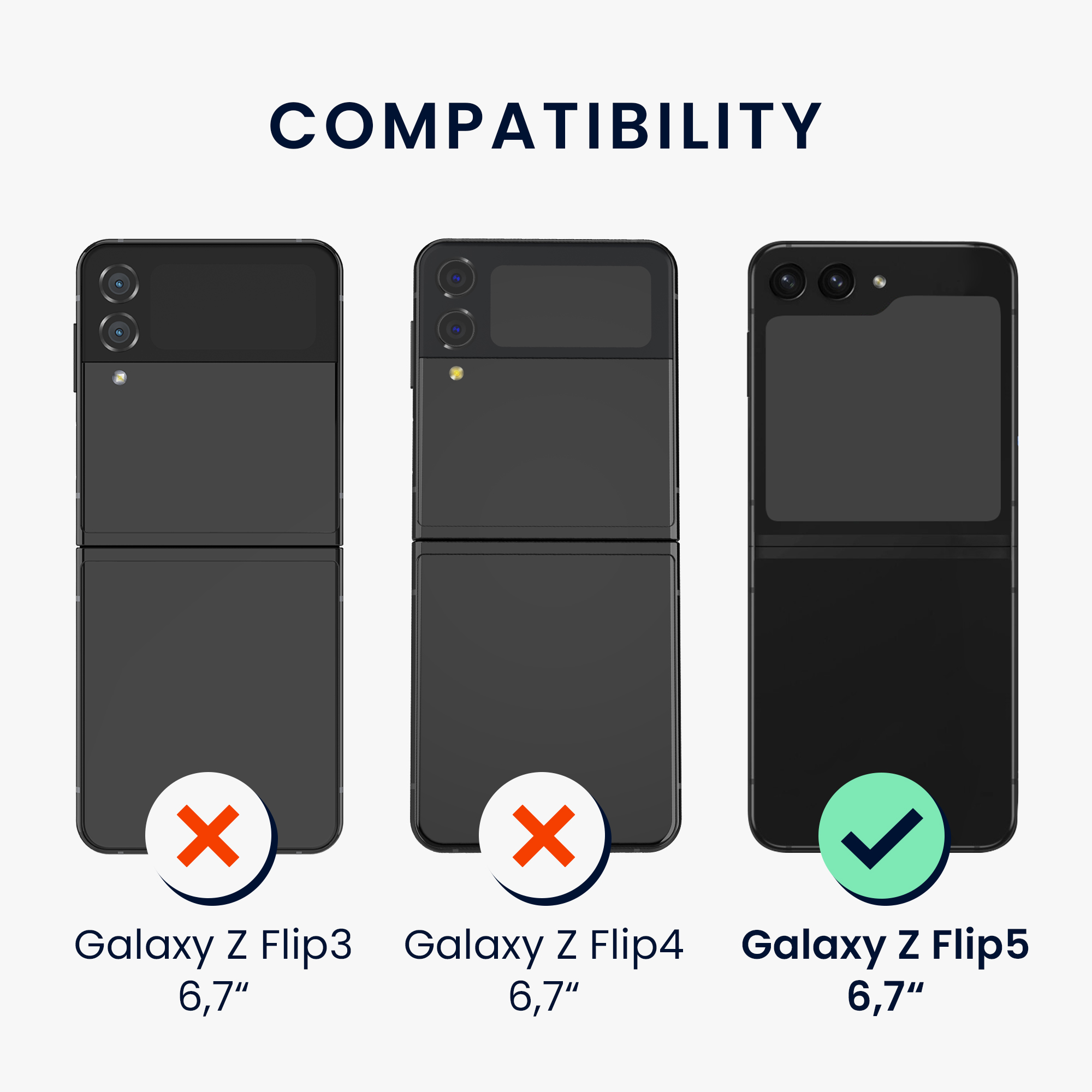 6x Ochranná fólie na mobil kwmobile pro Samsung Galaxy Z Flip5 - čirá