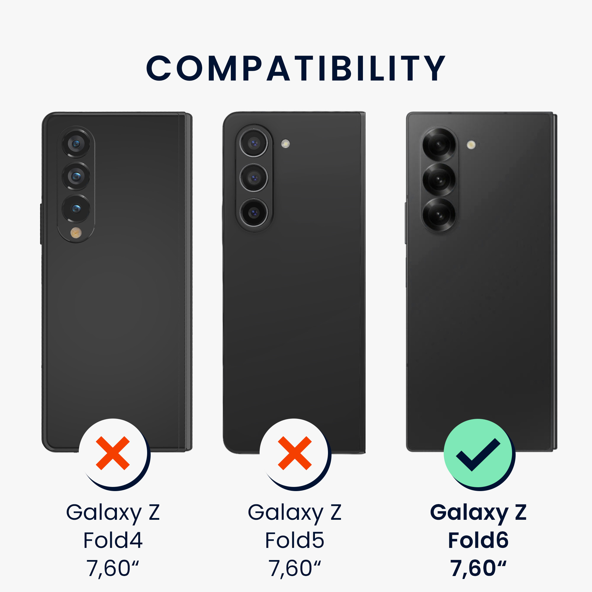 6x Ochranná fólie na mobil kwmobile pro Samsung Galaxy Z Fold6 - čirá