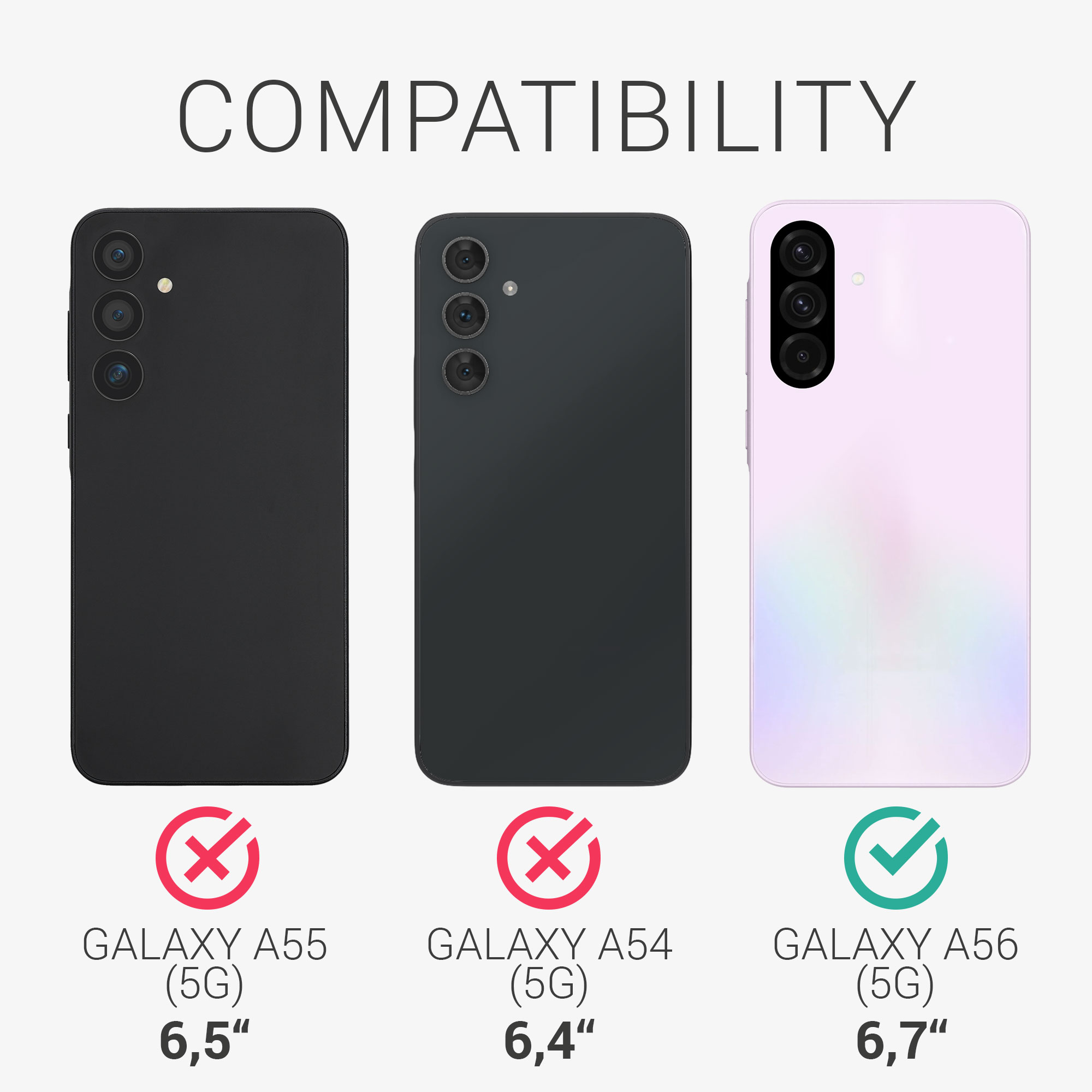 Ochranná fólie Samsung Galaxy A56 5G kwmobile 3 ks anti-fingerprint matná