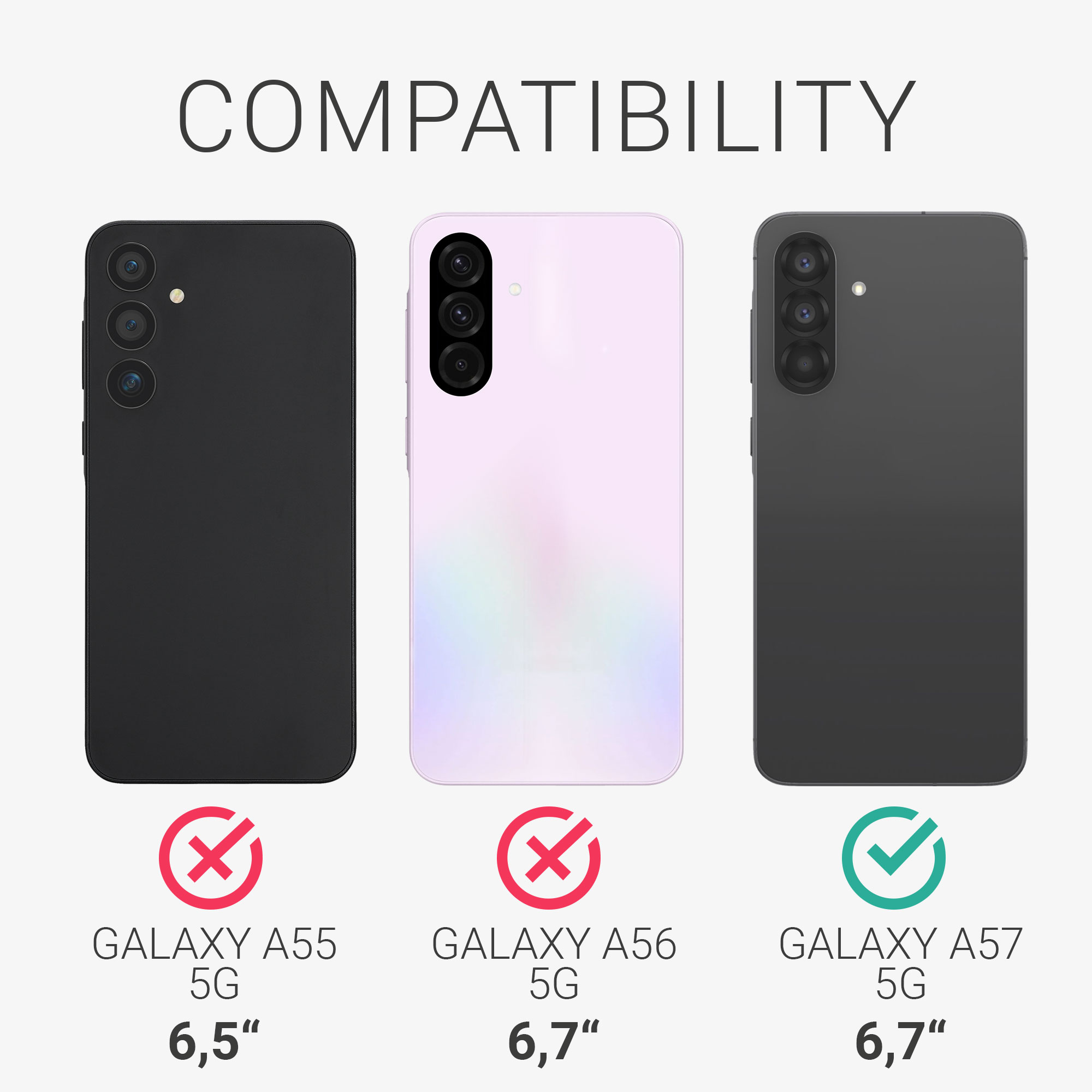 Ochranná fólie Samsung Galaxy A57 5G kwmobile 3 ks anti-fingerprint matná