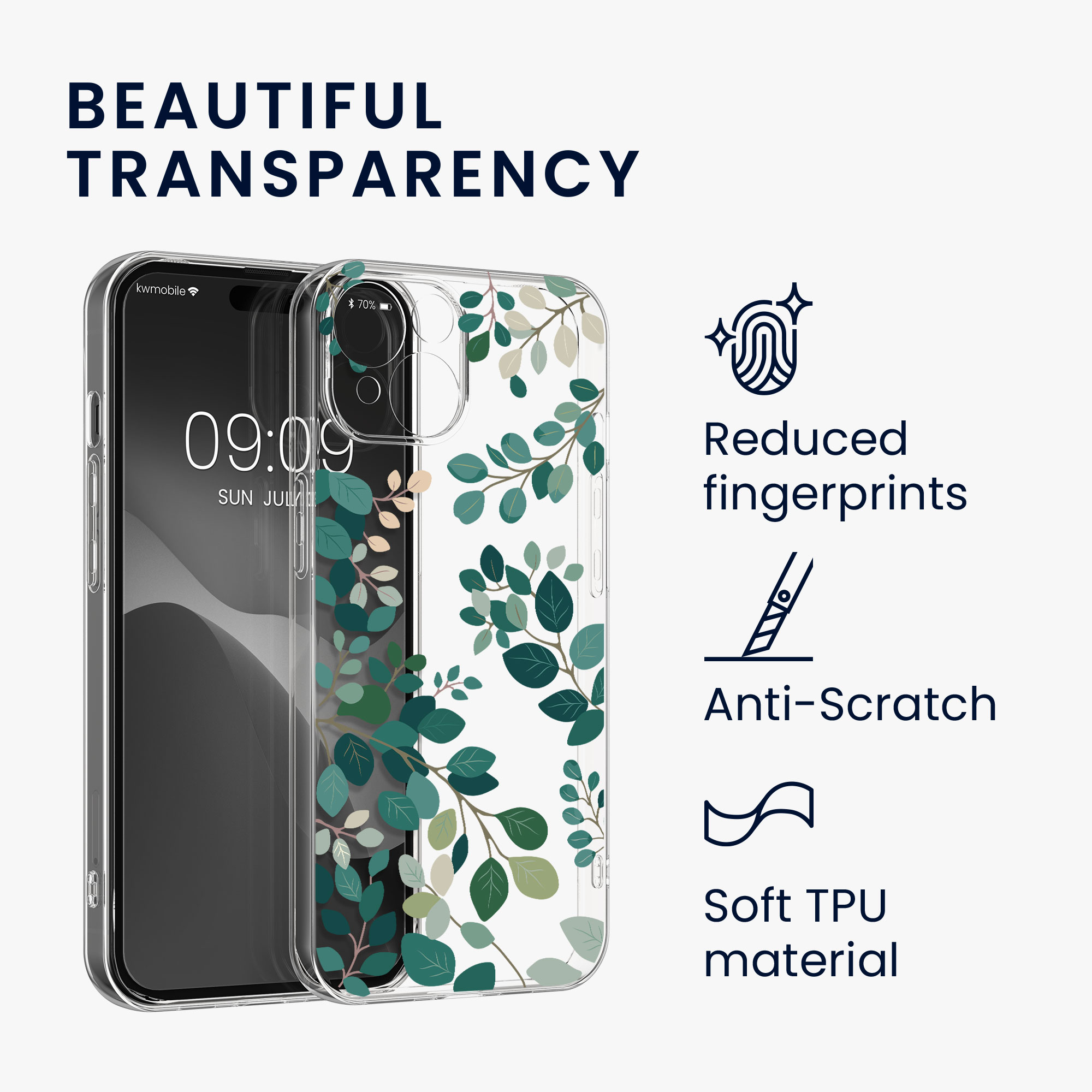 Ochranné sklo kwmobile slim iPhone 15 transparentní