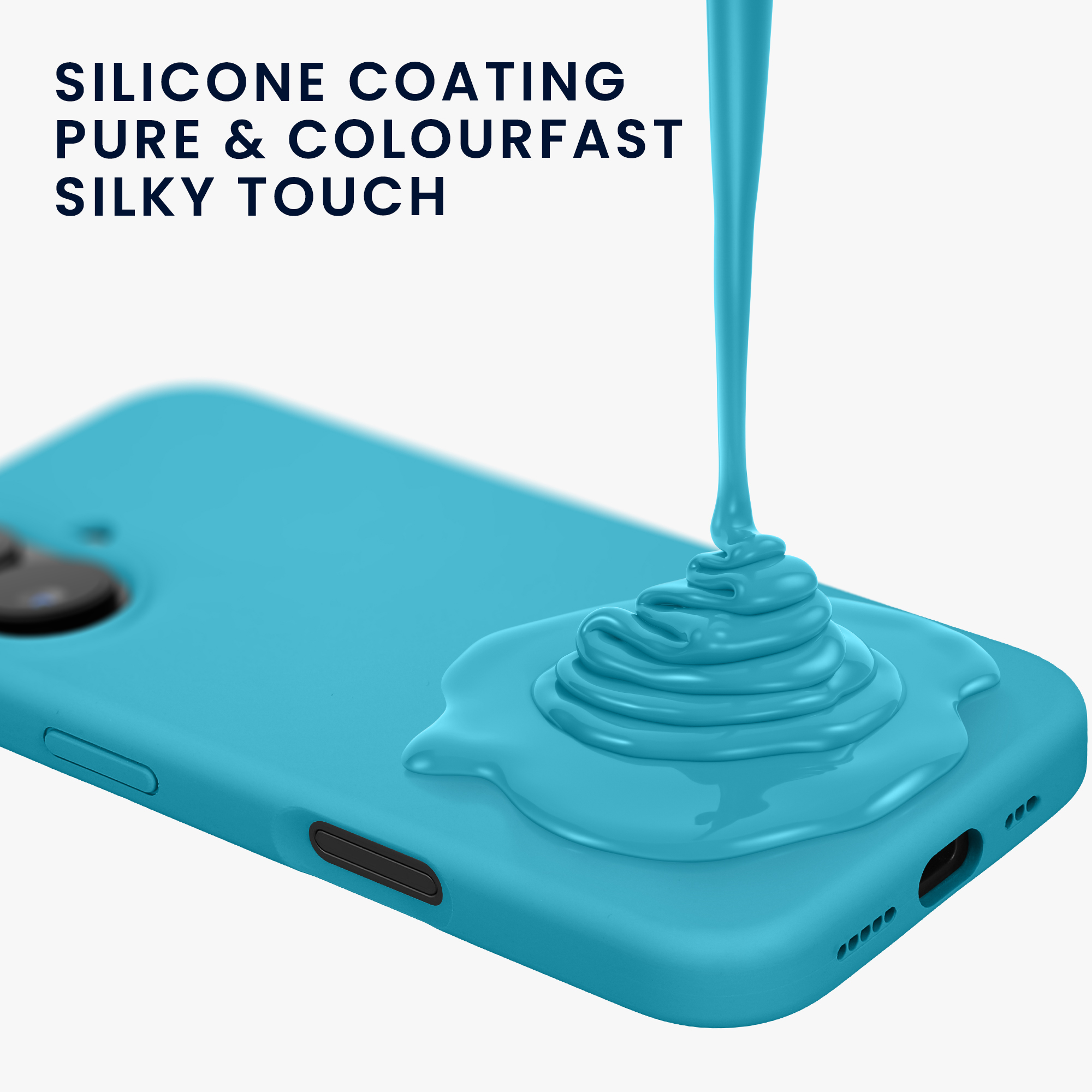 Silikonový kryt kwmobile pro iPhone 16 - ledově modrá