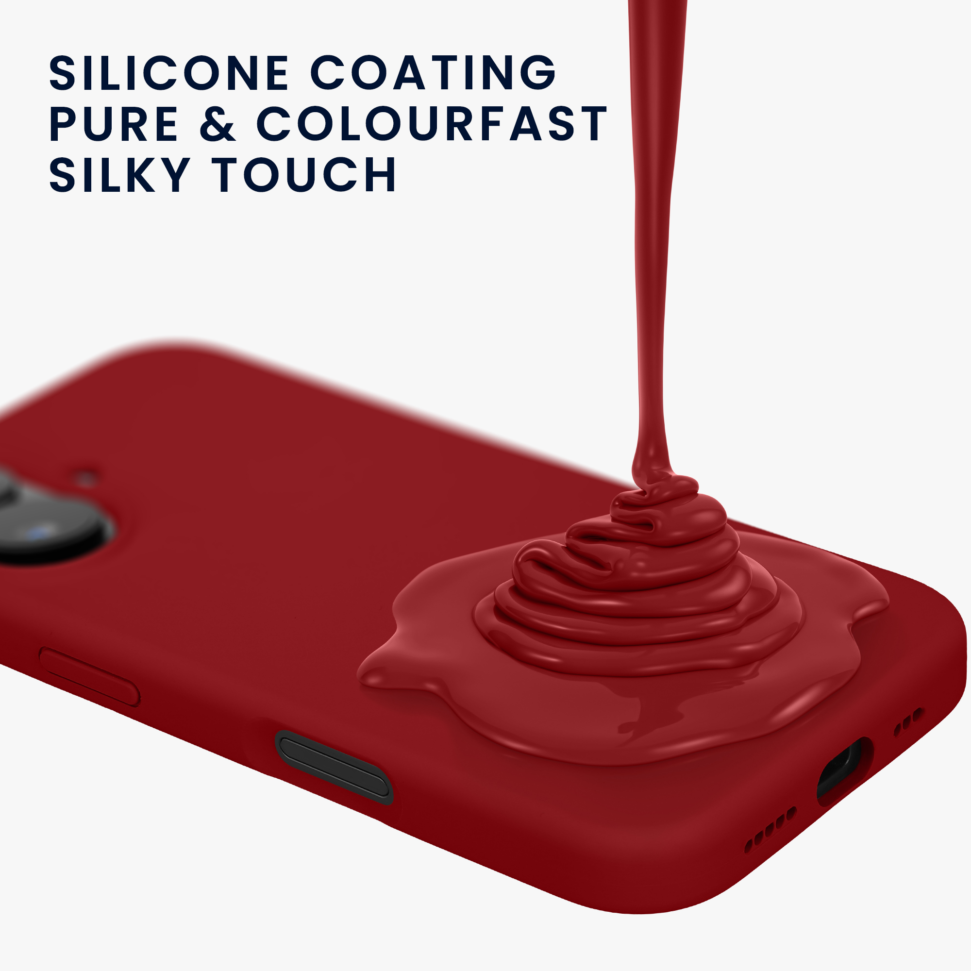 Silikonový kryt na mobil Apple iPhone 16 kwmobile - rebarborově červená