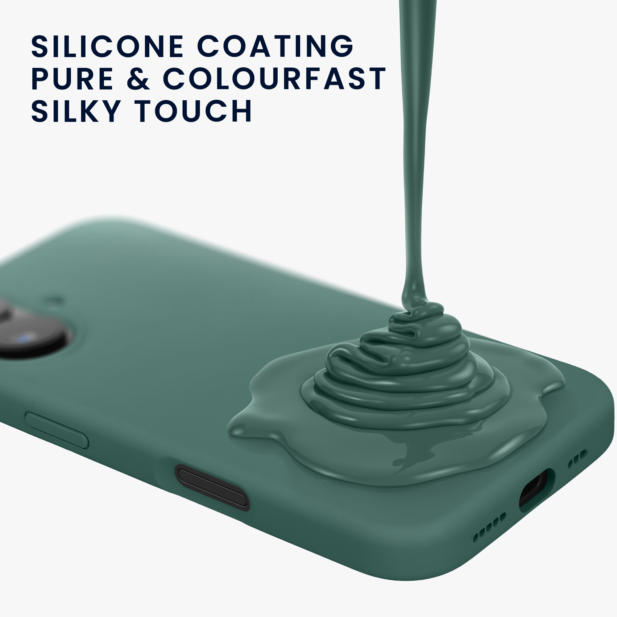 Silikonový kryt na mobil Apple iPhone 16 kwmobile - lesní zelená