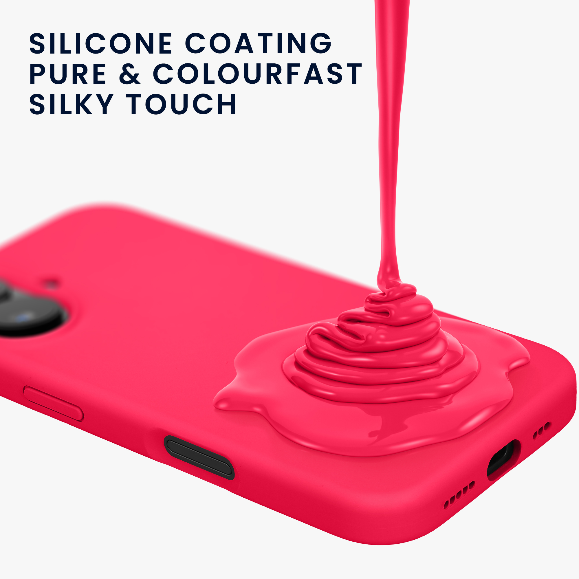 Silikonový kryt na mobil Apple iPhone 16 Plus kwmobile - neonově růžová