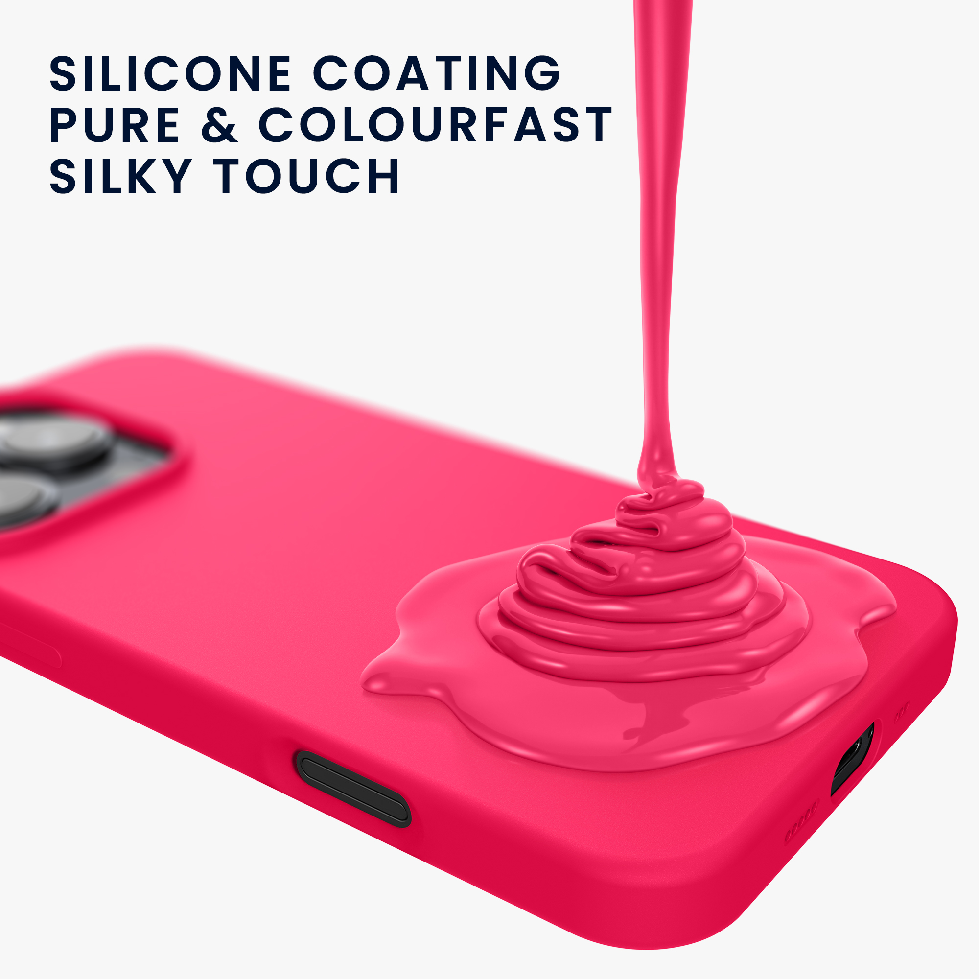 Silikonový kryt na mobil Apple iPhone 16 Pro kwmobile - neonově růžová