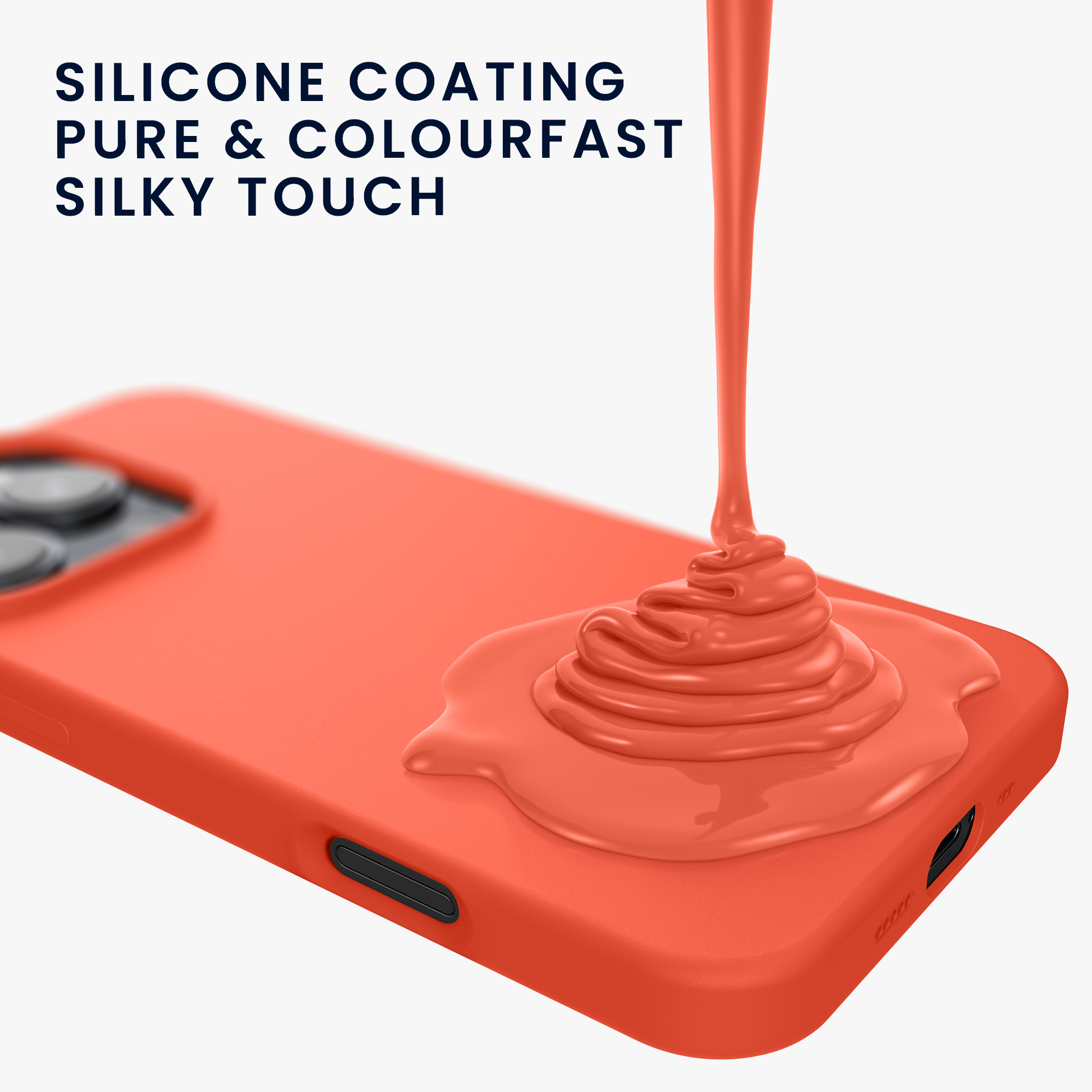 Silikonový kryt na mobil Apple iPhone 16 Pro kwmobile - korálová