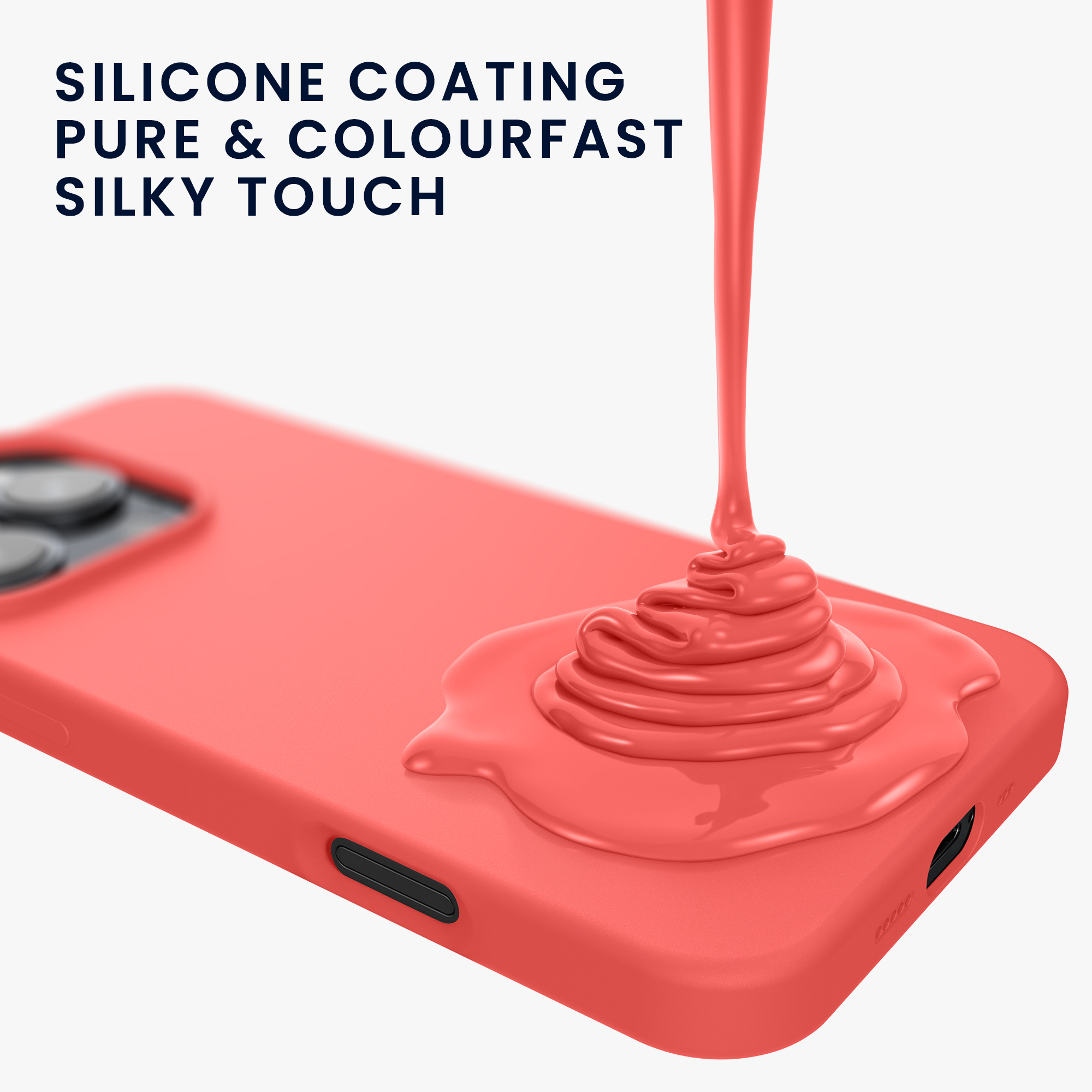 Silikonový kryt Kwmobile pro iPhone 16 Pro Max - neonově korálová