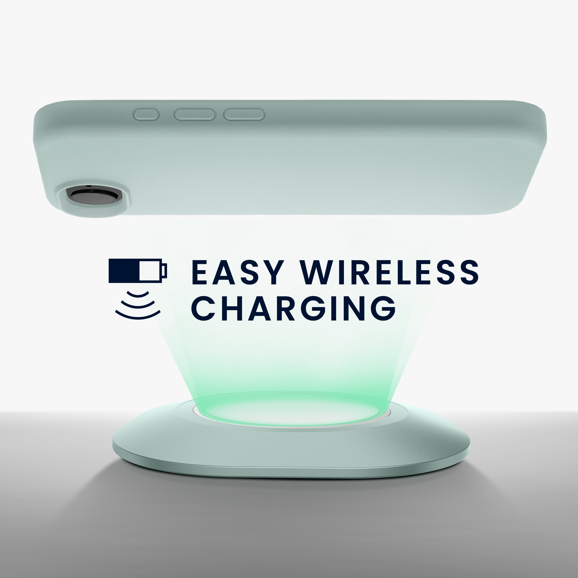 Silikonový kryt Kwmobile pro iPhone 17e / 16e - wireless charging cool mint