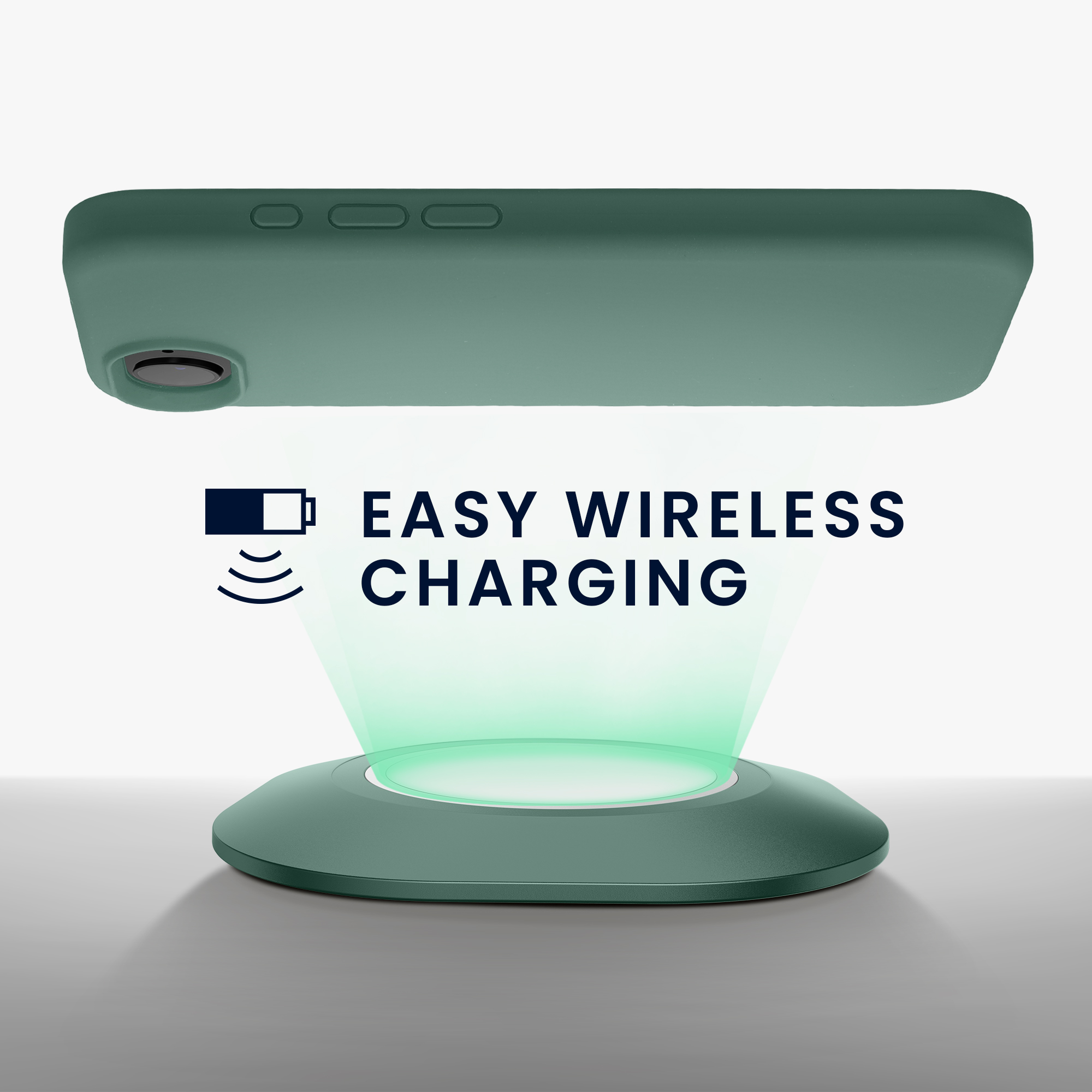 Silikonový kryt Kwmobile pro iPhone 17e / 16e - wireless charging forest green