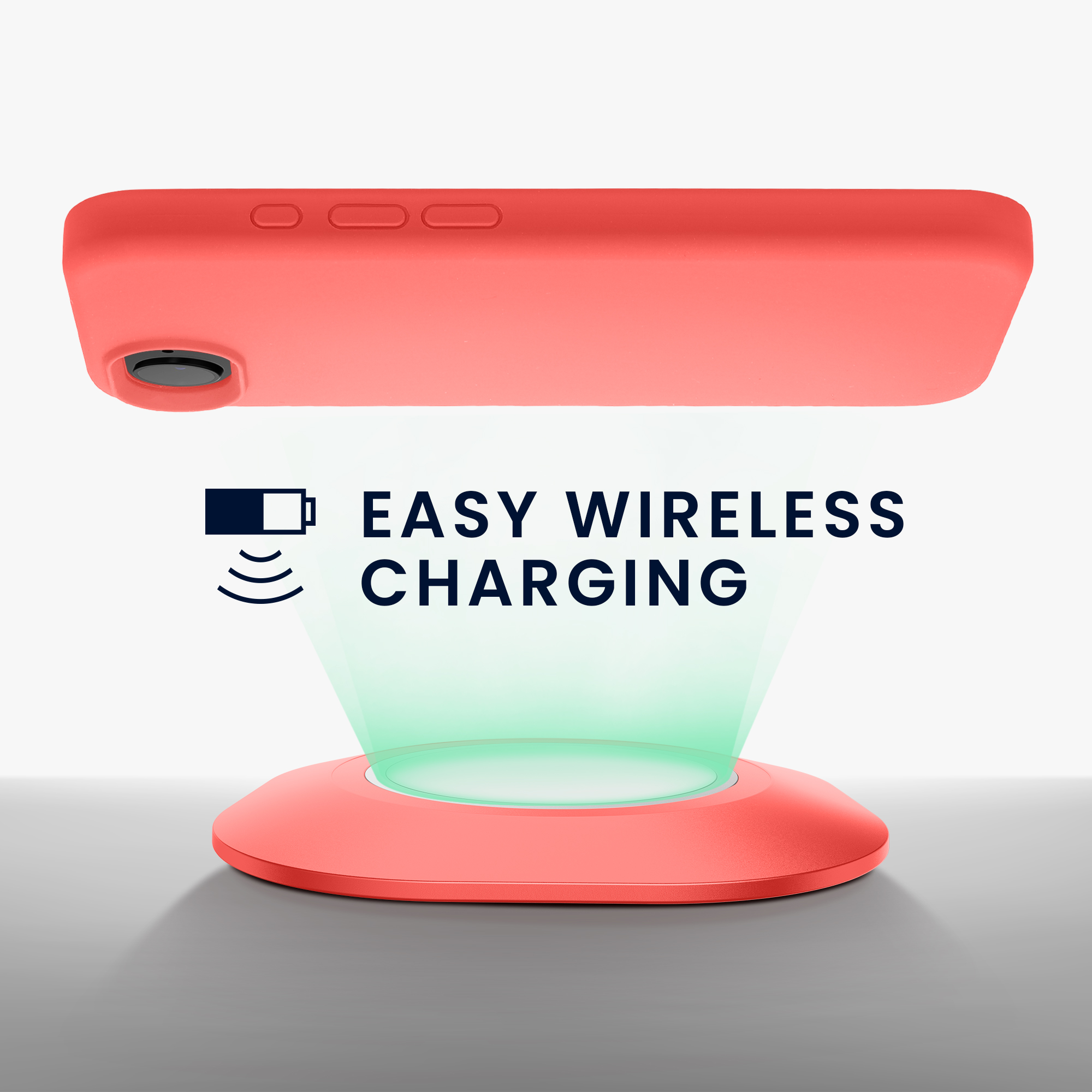 Silikonový kryt Kwmobile pro iPhone 17e / 16e - wireless charging neon coral