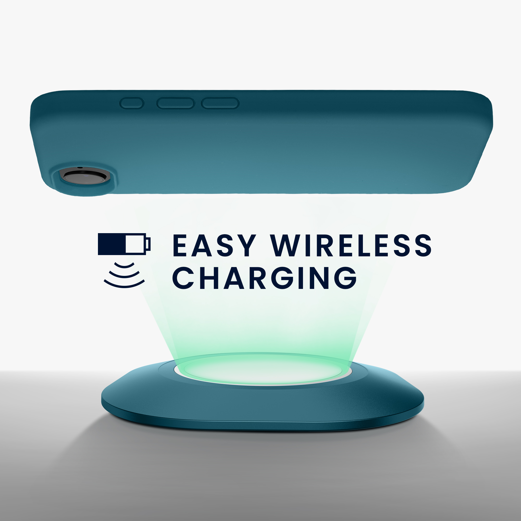 Silikonový kryt Kwmobile pro iPhone 17e / 16e - wireless charging teal matte