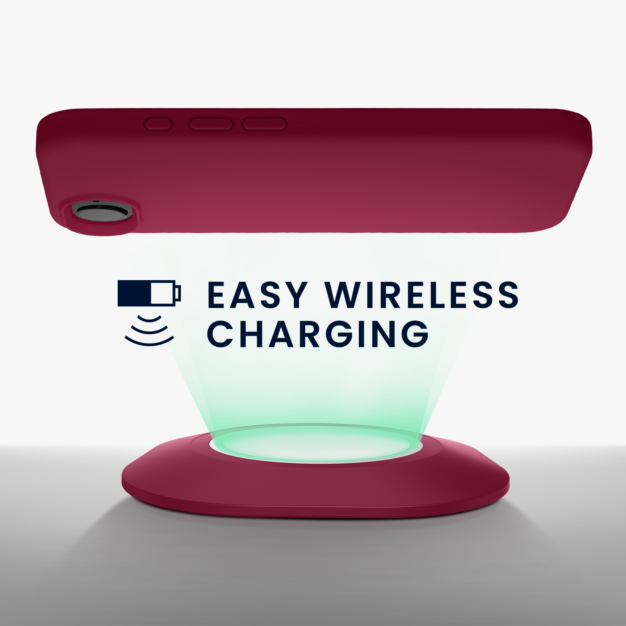Silikonový kryt Kwmobile pro iPhone 17e / 16e - wireless charging rhubarb red