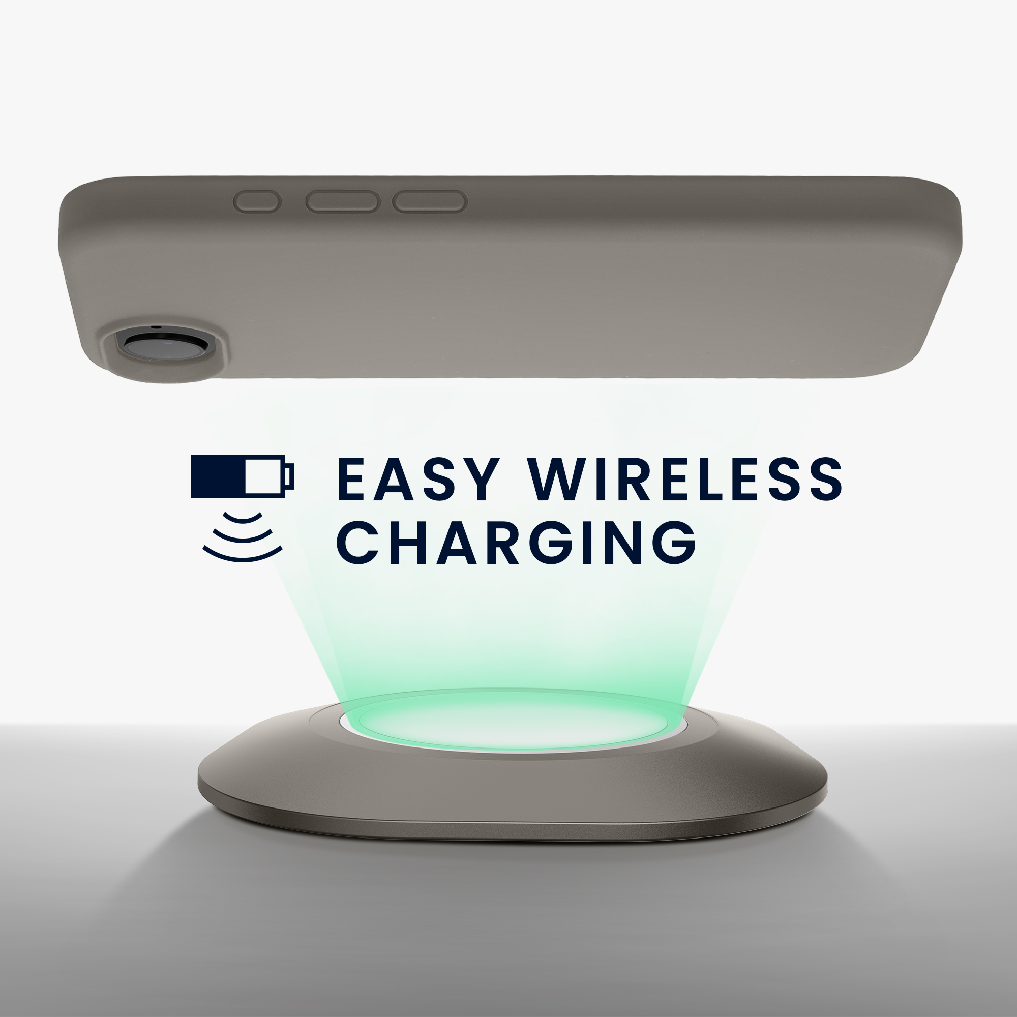 Silikonový kryt Kwmobile pro iPhone 17e / 16e - wireless charging stone dust
