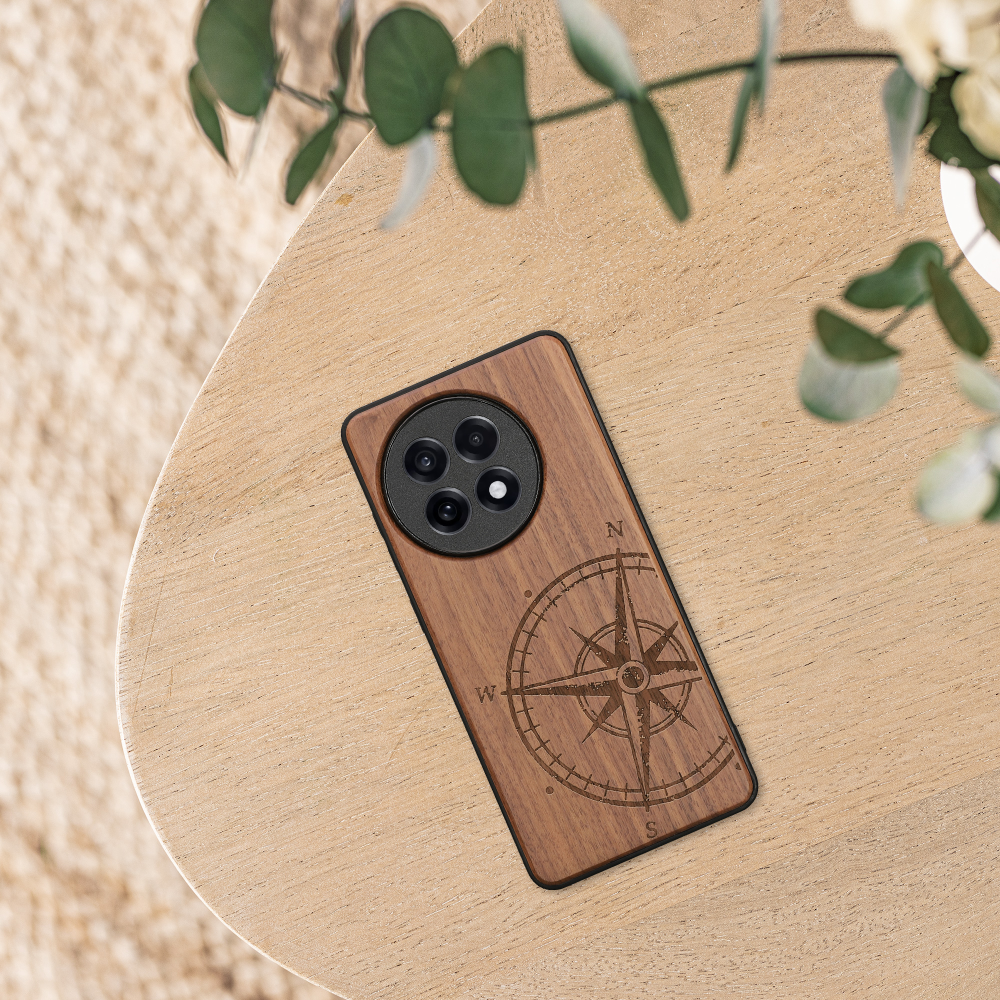 Kryt na mobil OnePlus 13R kwmobile Wood Case tmavě hnědá