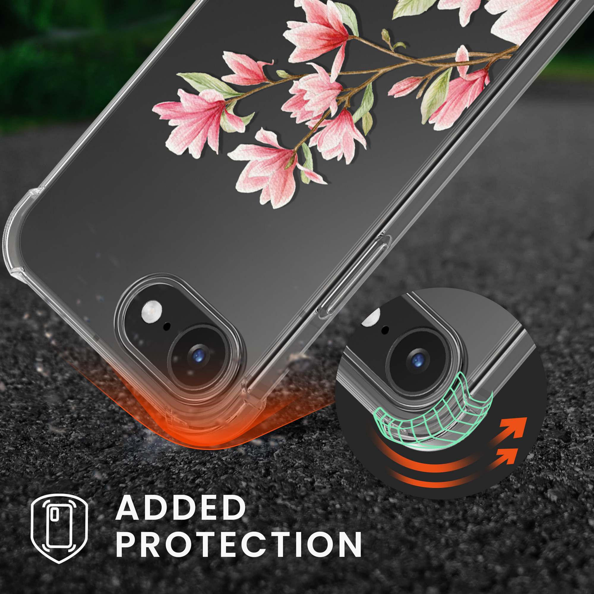 Crossbody pouzdro kwmobile pro Apple iPhone 17e / iPhone 16e - magnolie, transparentní, bílá, růžová