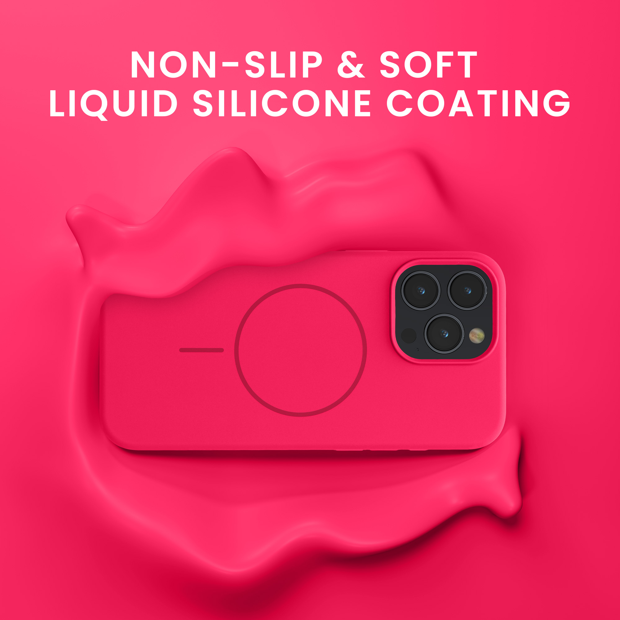 Magnetický kryt kwmobile pro iPhone 15 Pro Max - neonově růžová
