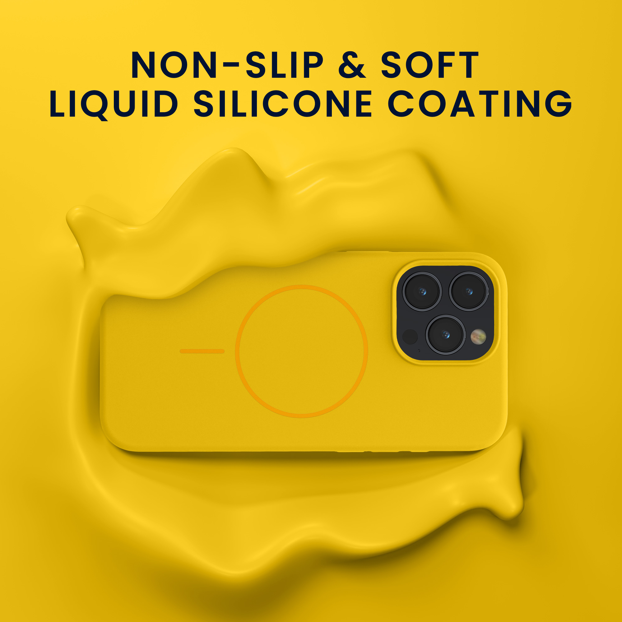 Magnetický kryt kwmobile pro iPhone 15 Pro Max - zářivě žlutá