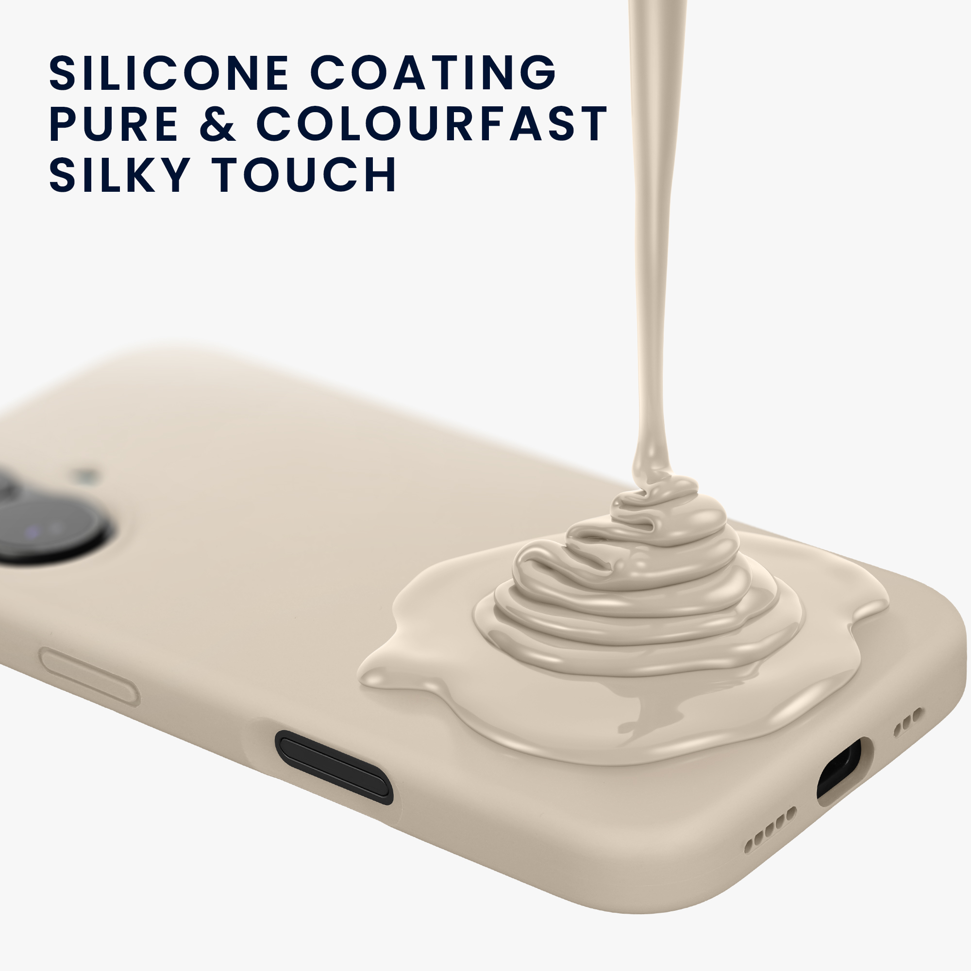 Silikonový kryt Kwmobile pro iPhone 17 - krémová