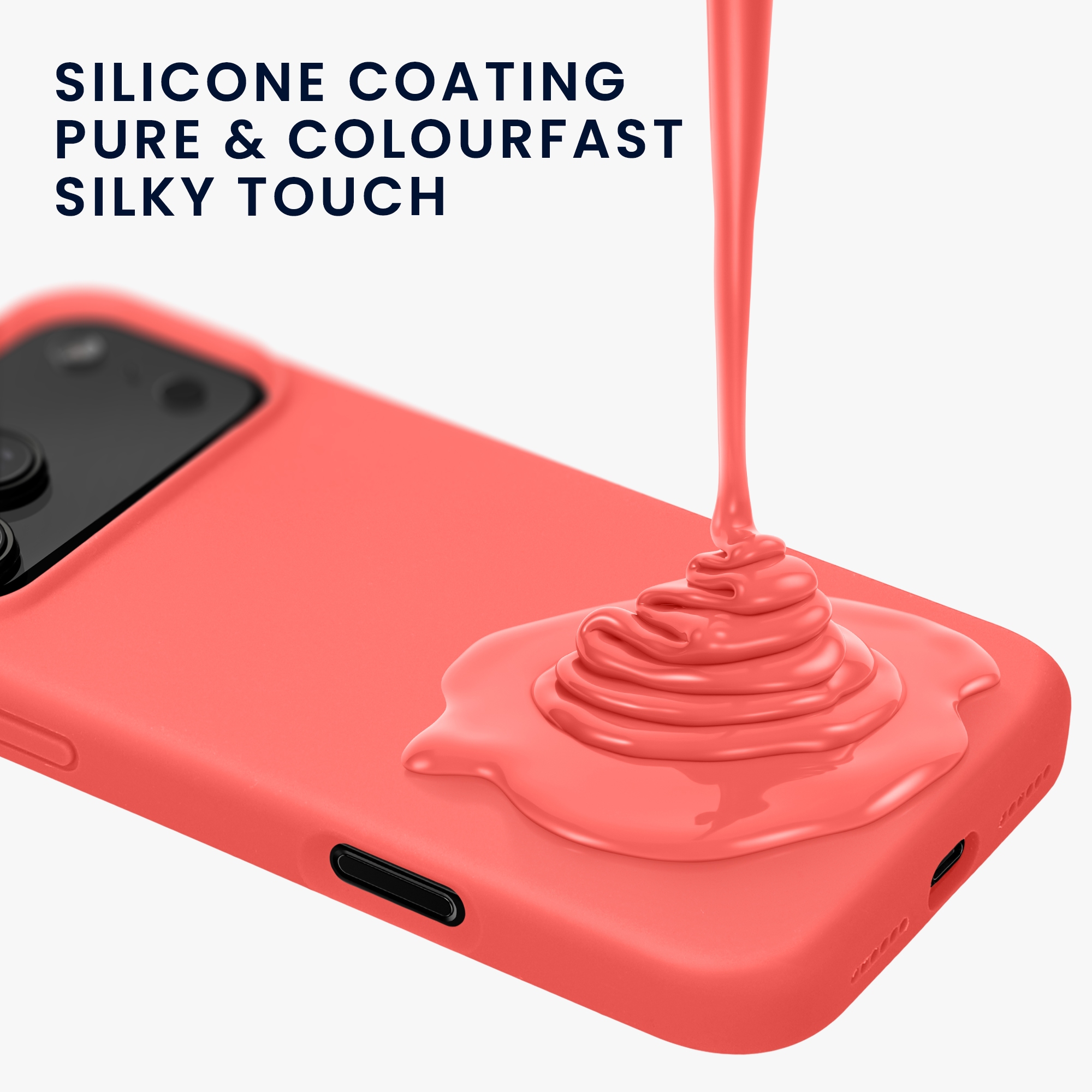 Silikonový kryt Kwmobile pro iPhone 17 Pro - neonově korálová