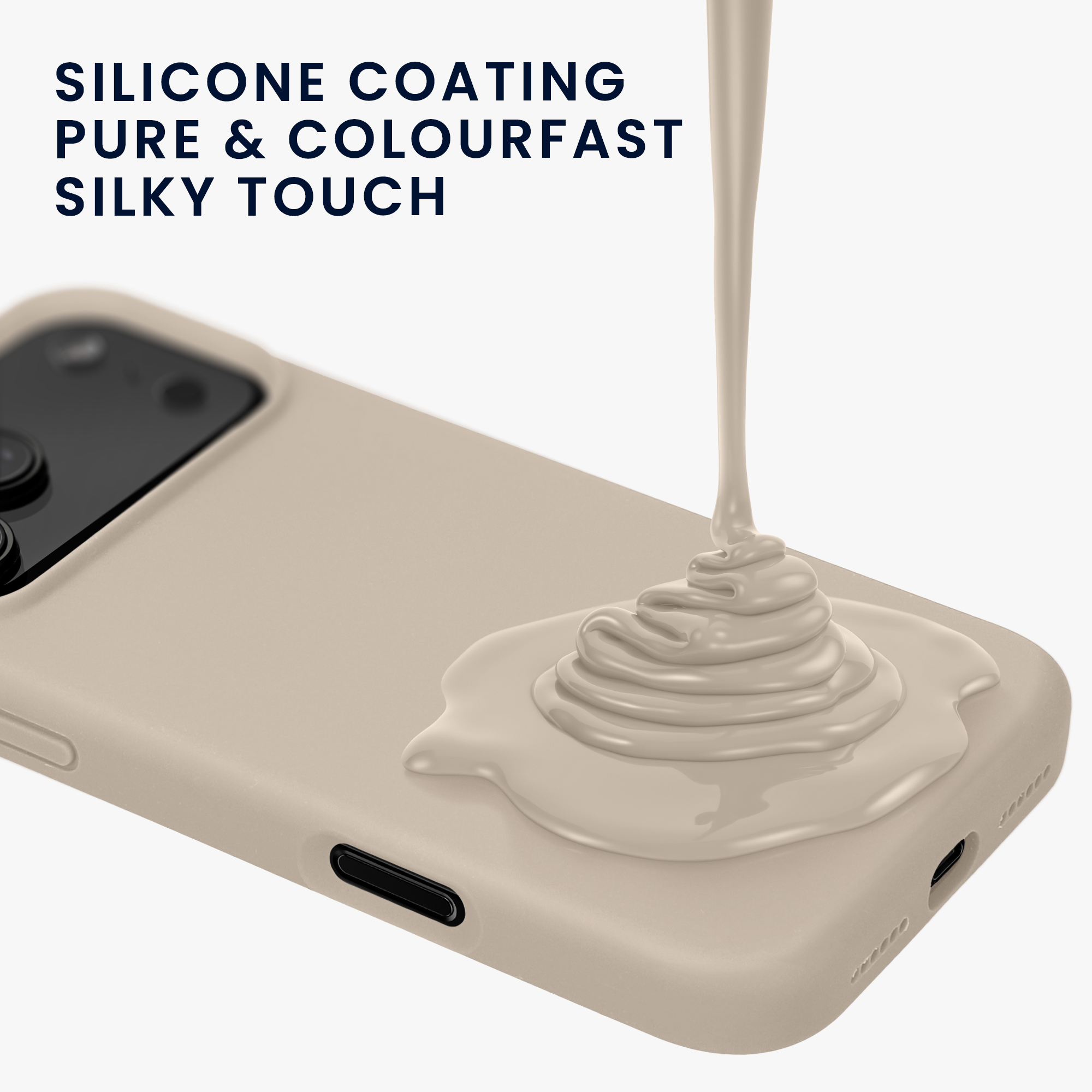 Silikonový kryt Kwmobile pro iPhone 17 Pro - krémová