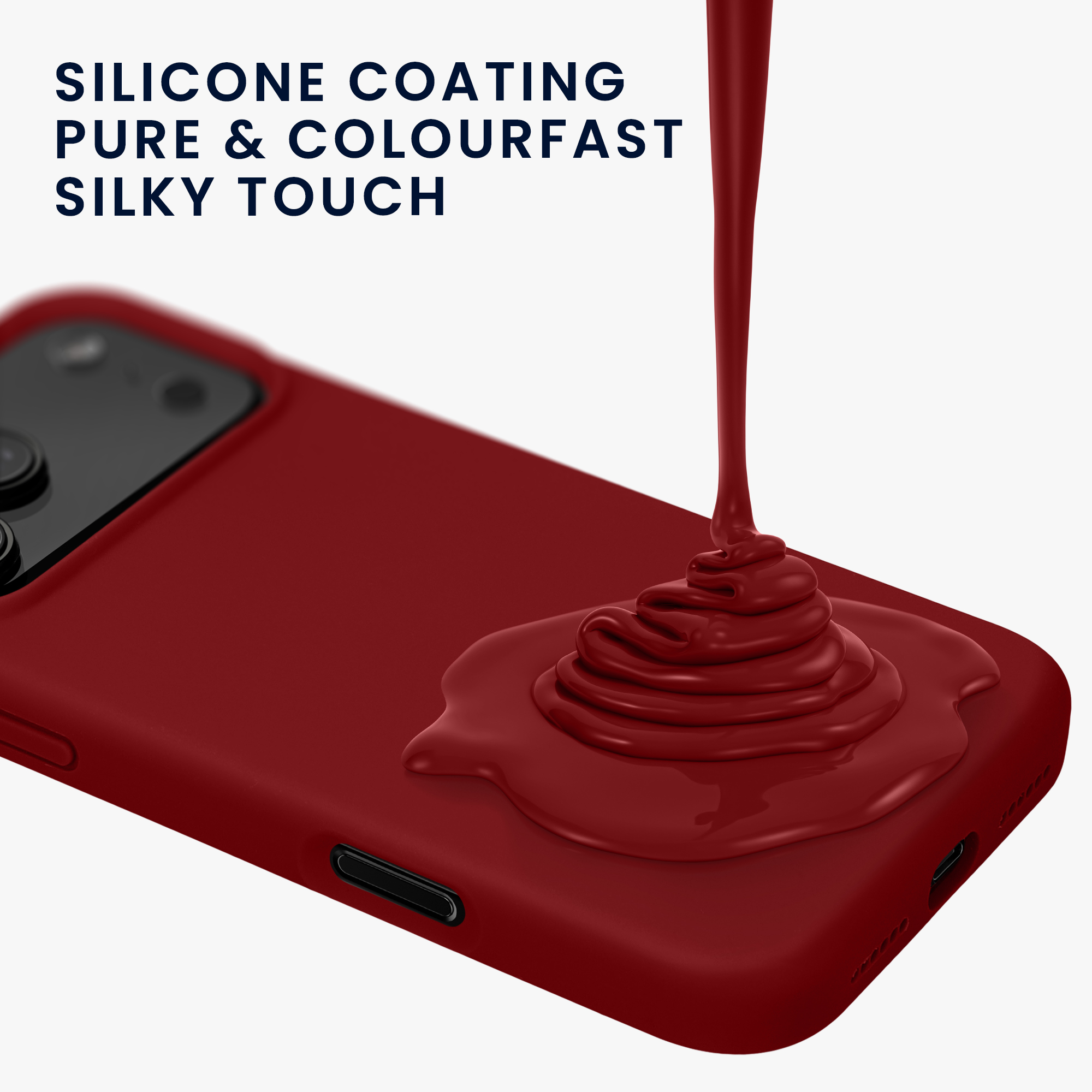 Silikonový kryt Kwmobile pro iPhone 17 Pro - rebarborově červená