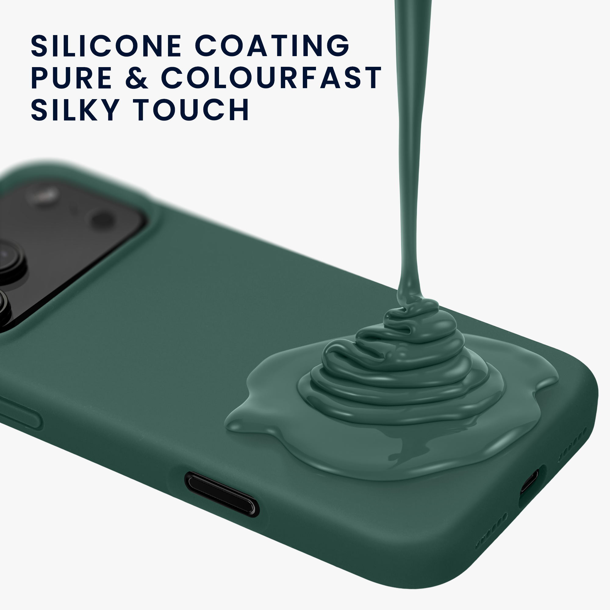 Silikonový kryt Kwmobile pro iPhone 17 Pro - lesní zelená