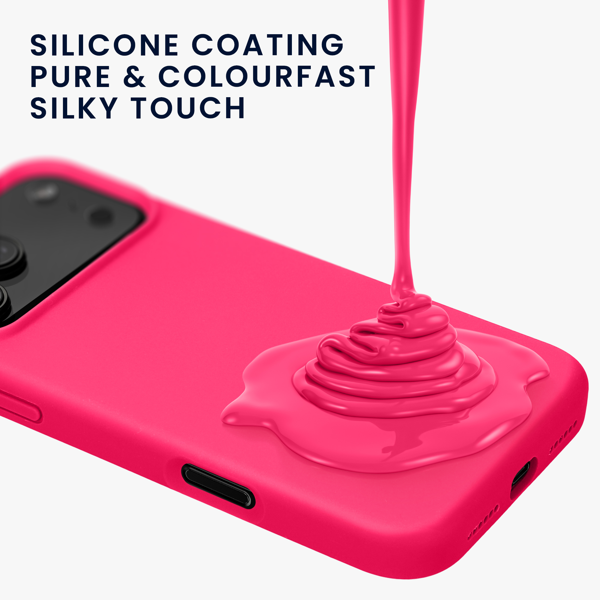 Silikonový kryt Kwmobile pro iPhone 17 Pro Max - neonově růžová
