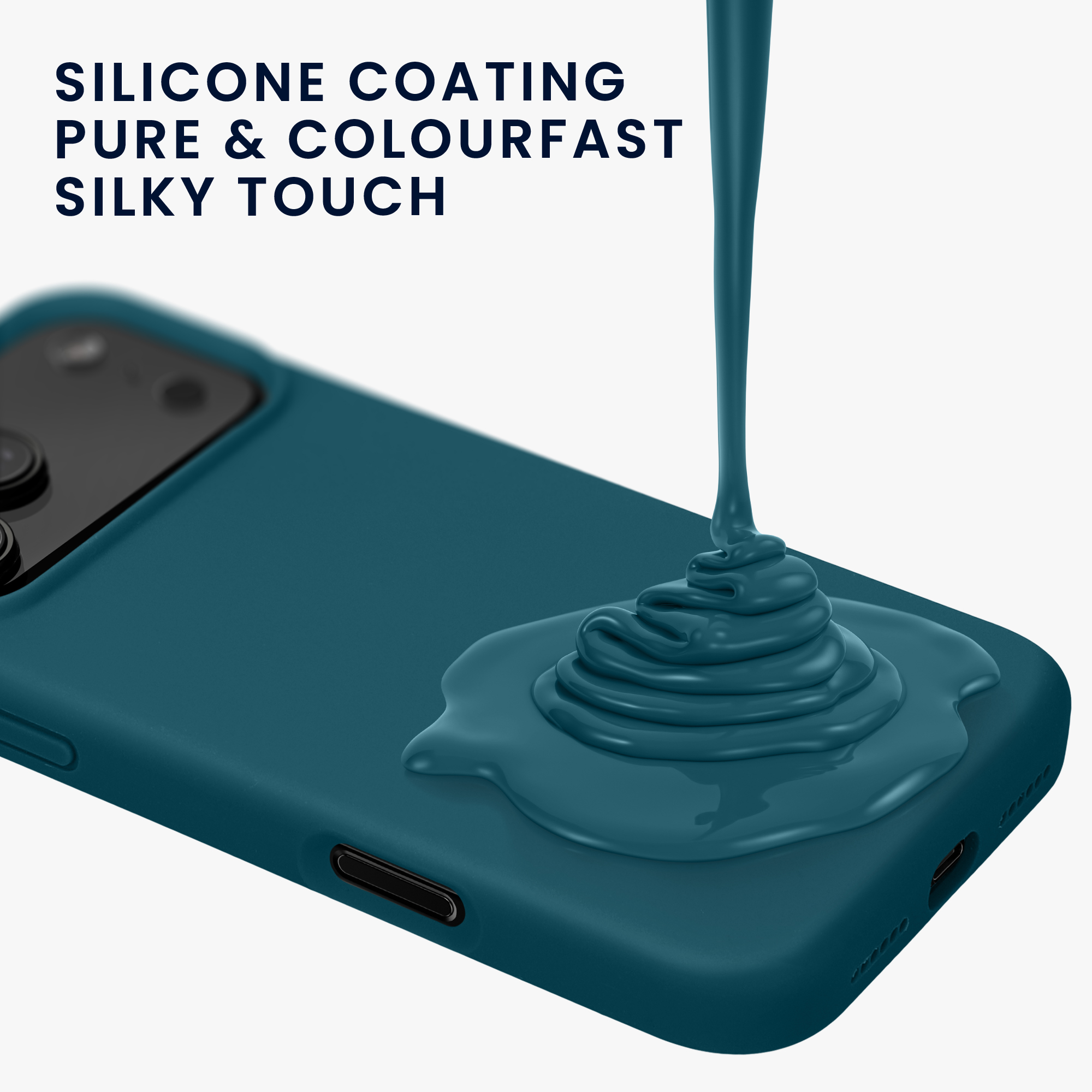 Silikonový kryt Kwmobile pro iPhone 17 Pro Max - petrolejová matná