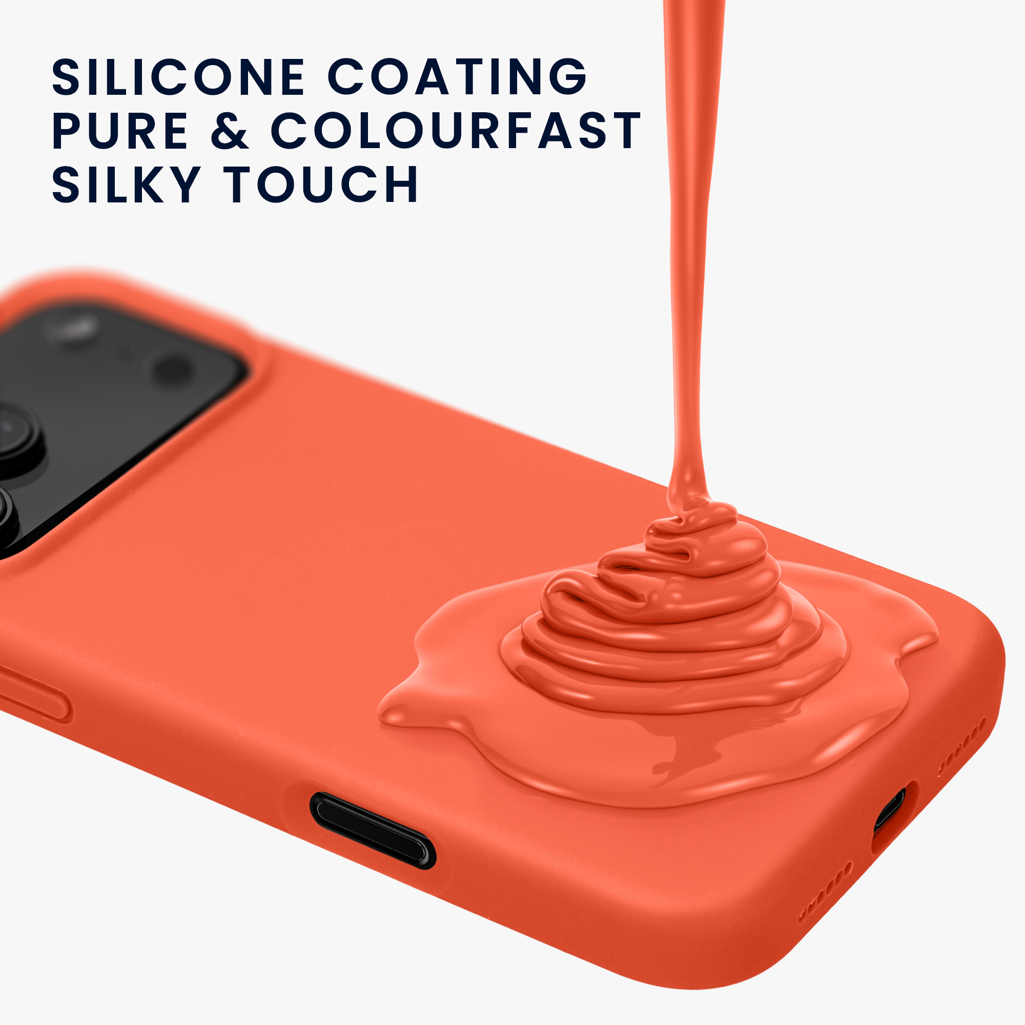 Silikonový kryt Kwmobile pro iPhone 17 Pro Max - výrazně korálová
