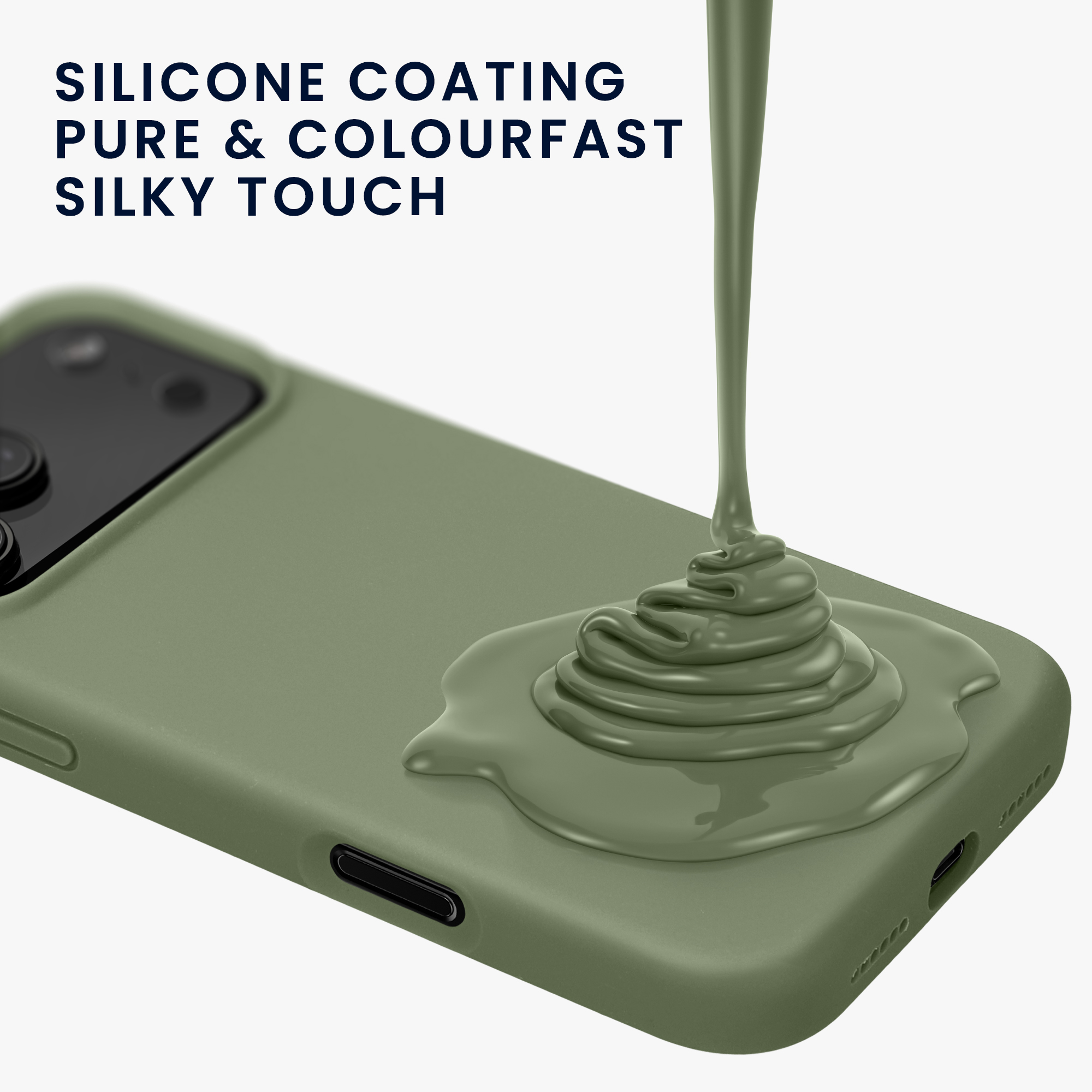 Silikonový kryt Kwmobile pro iPhone 17 Pro Max - šedozelená