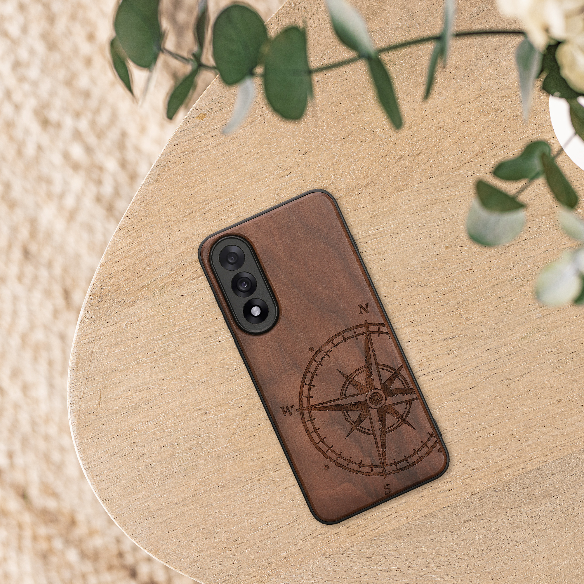 Dřevěný kryt kwmobile pro OnePlus Nord 5, tmavě hnědá